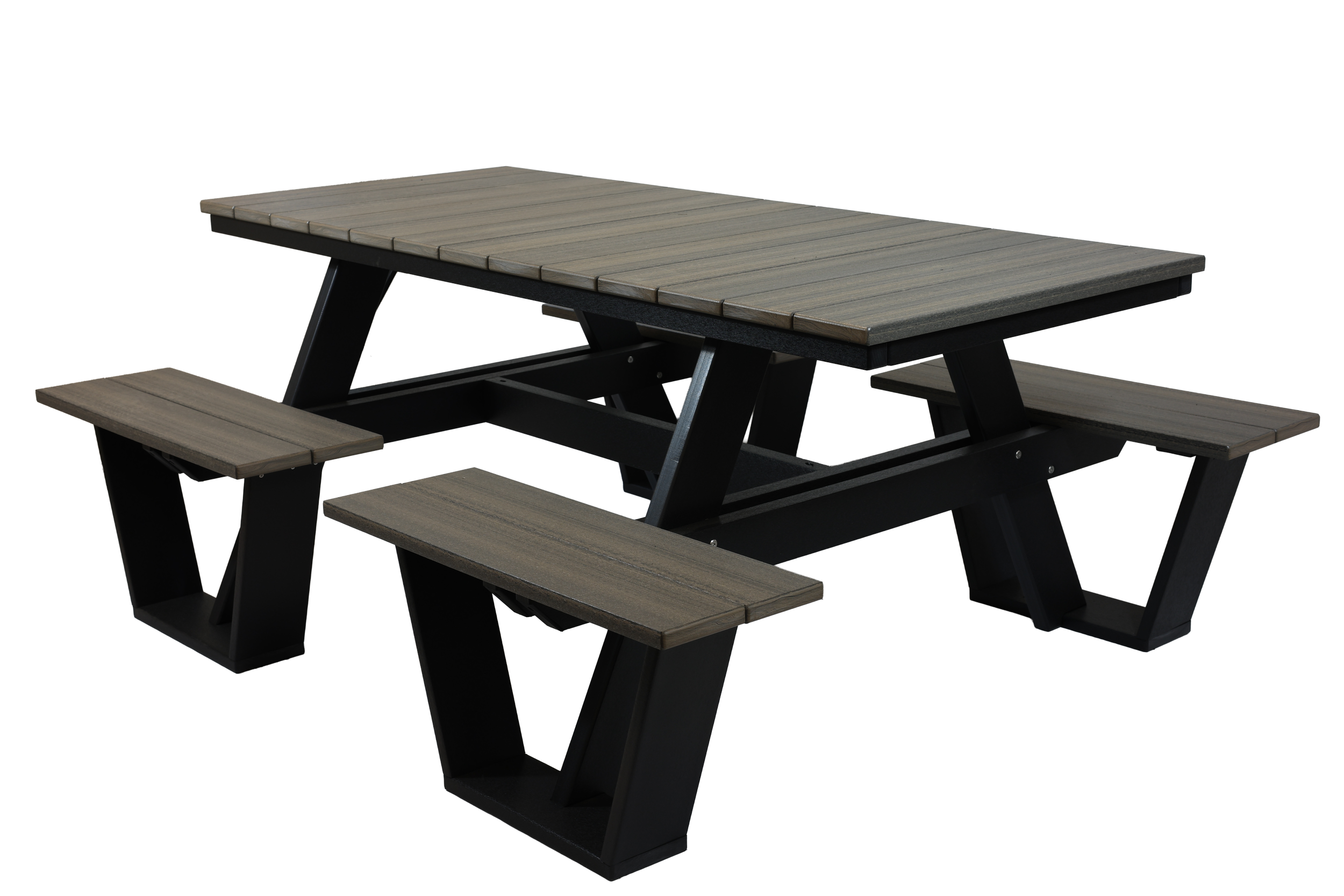 Sunriver Picnic Table, S-200 (Coastal Gray/Black). 59”W x 73.5”D x 29”H
