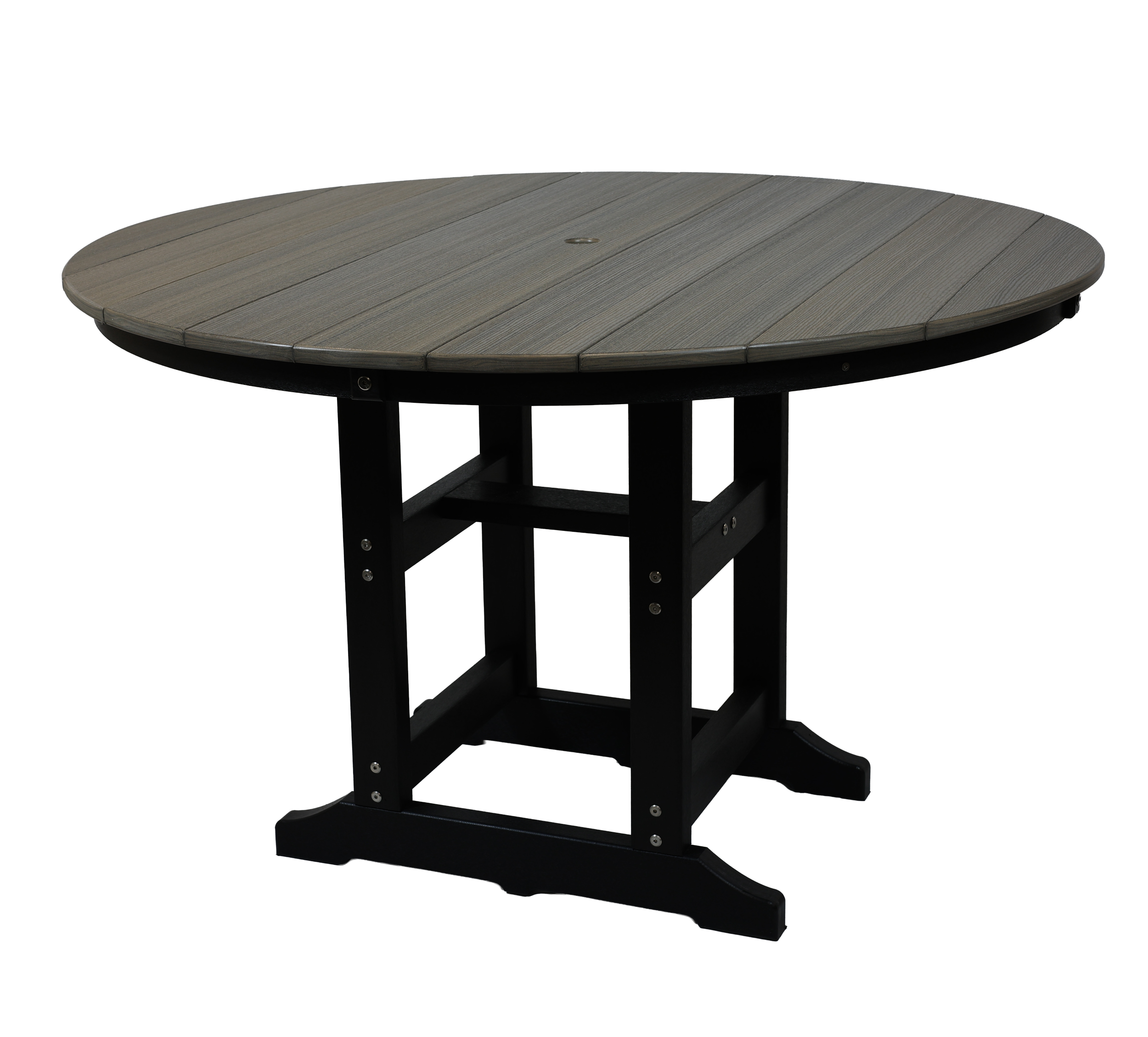 Rogue River Round Table, R-125 (Coastal Gray/Black). 36”Round x 30”H