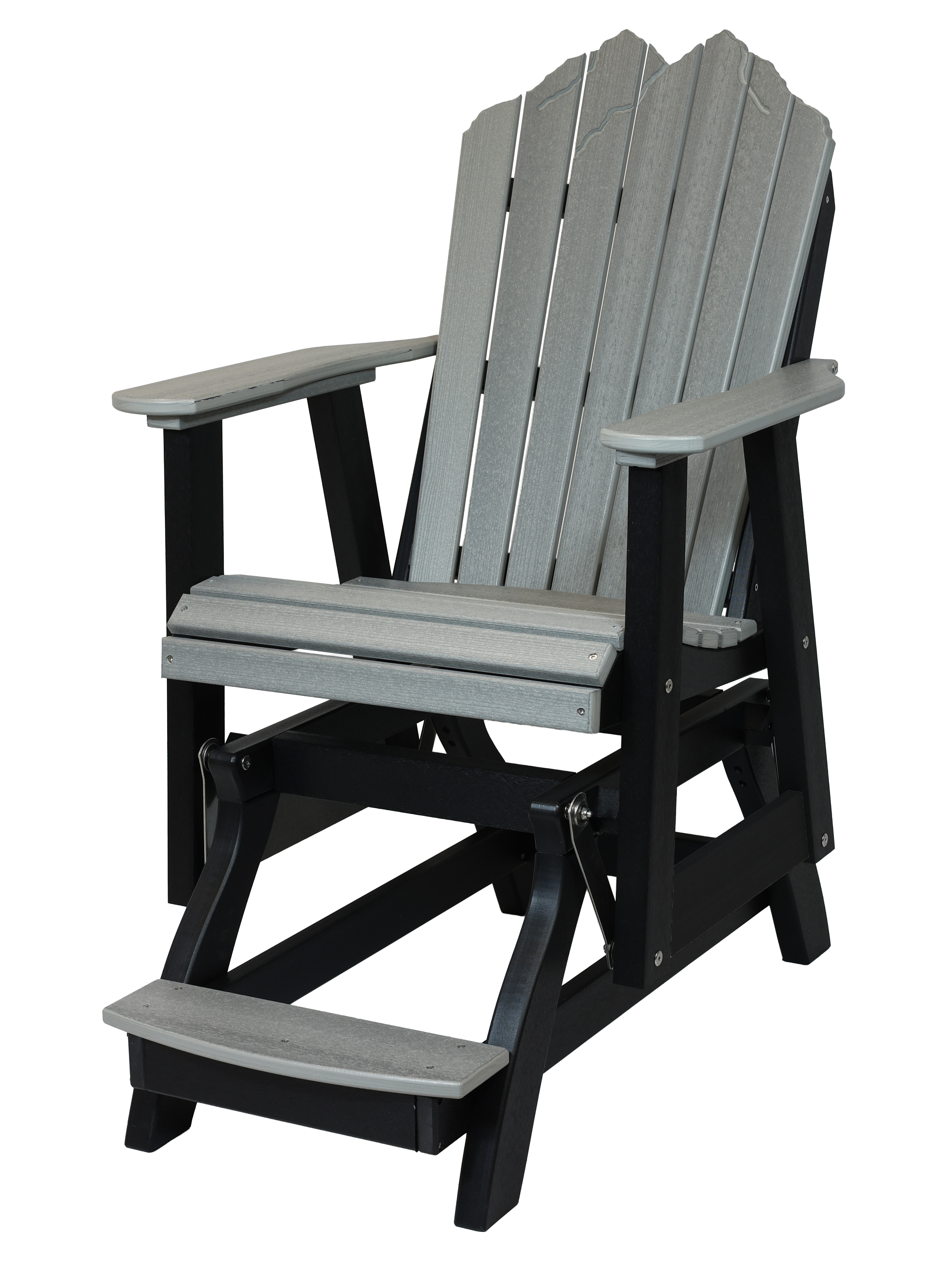 Rocky Mountain Balcony Glider, CA-130 (Driftwood Grey/Black). 28”W x 41”D x 48”H, 17” Seat H