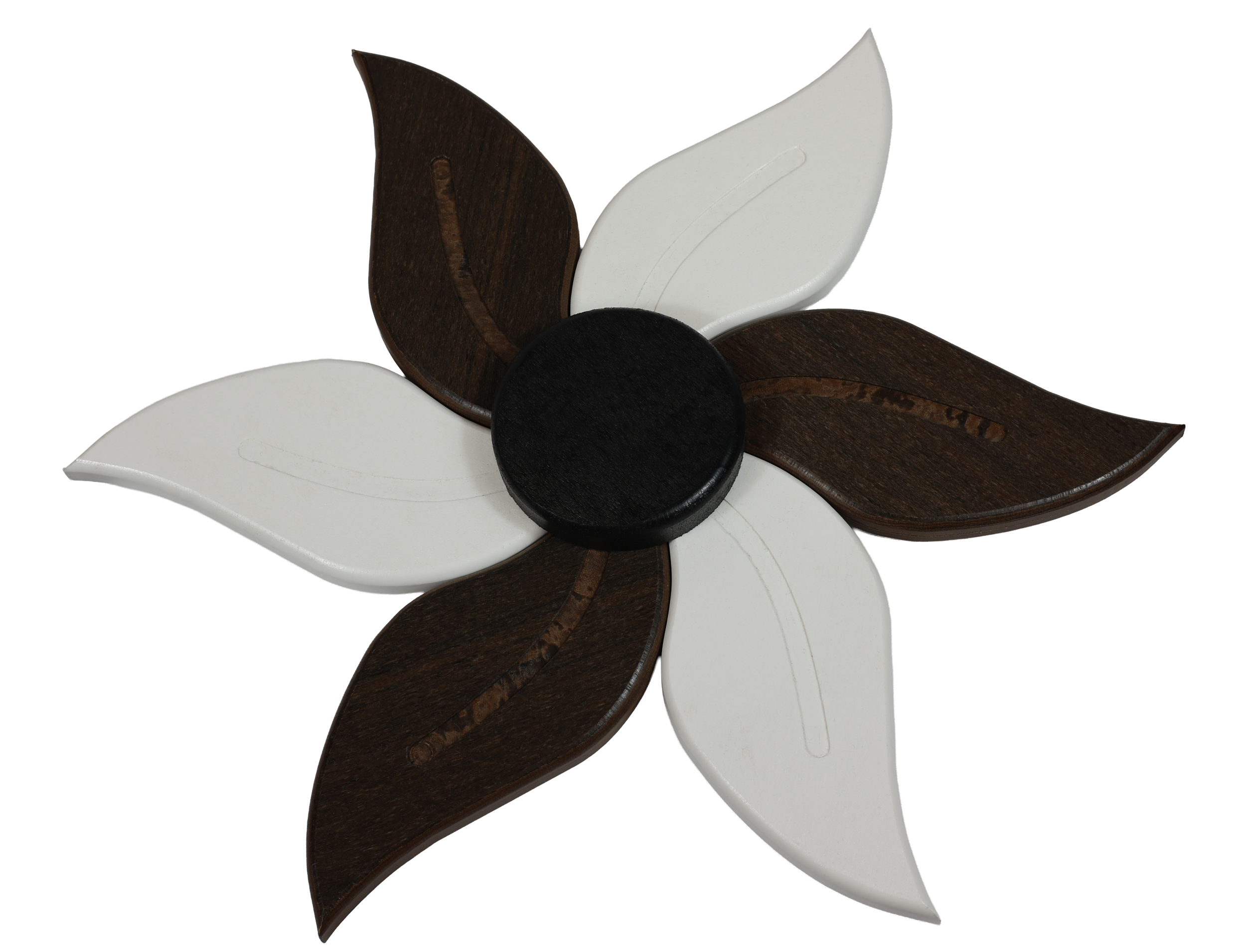 Assorted Flower Decor, Misc-130 (Brazilian Walnut, White & Black). Various Sizes