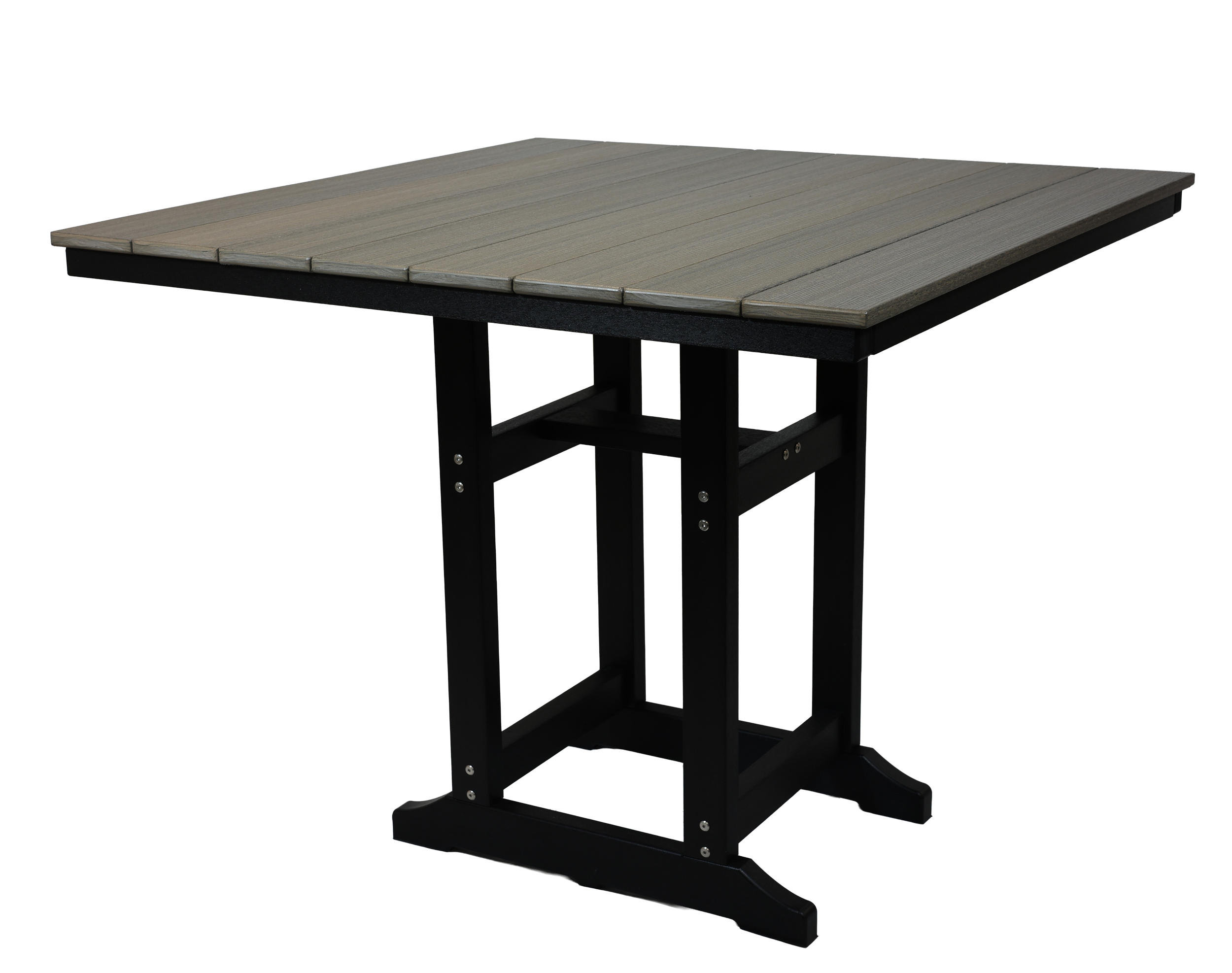 Rogue River Table, R-105 (Coastal Gray/Black). 44”Square x 36”H. *Also available in 40”H, R-110.