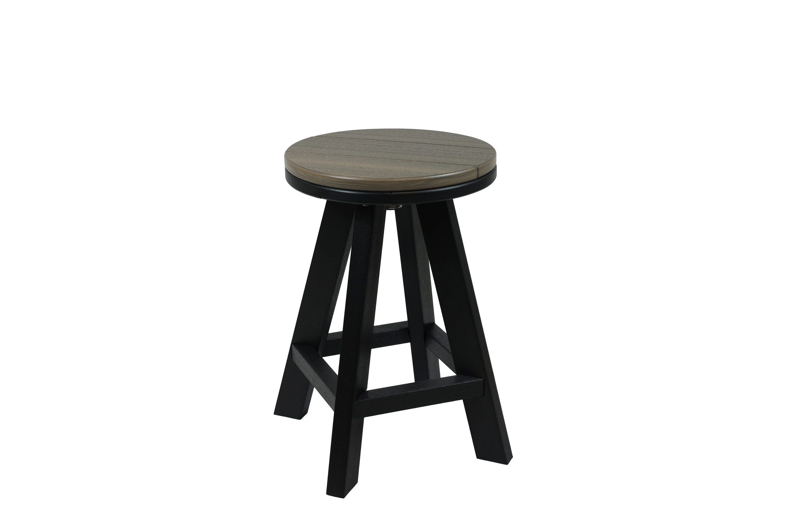 Eco Round Barstool, RS-110 (Coastal Gray/Black). 18”W x 13.5”D x 24”H