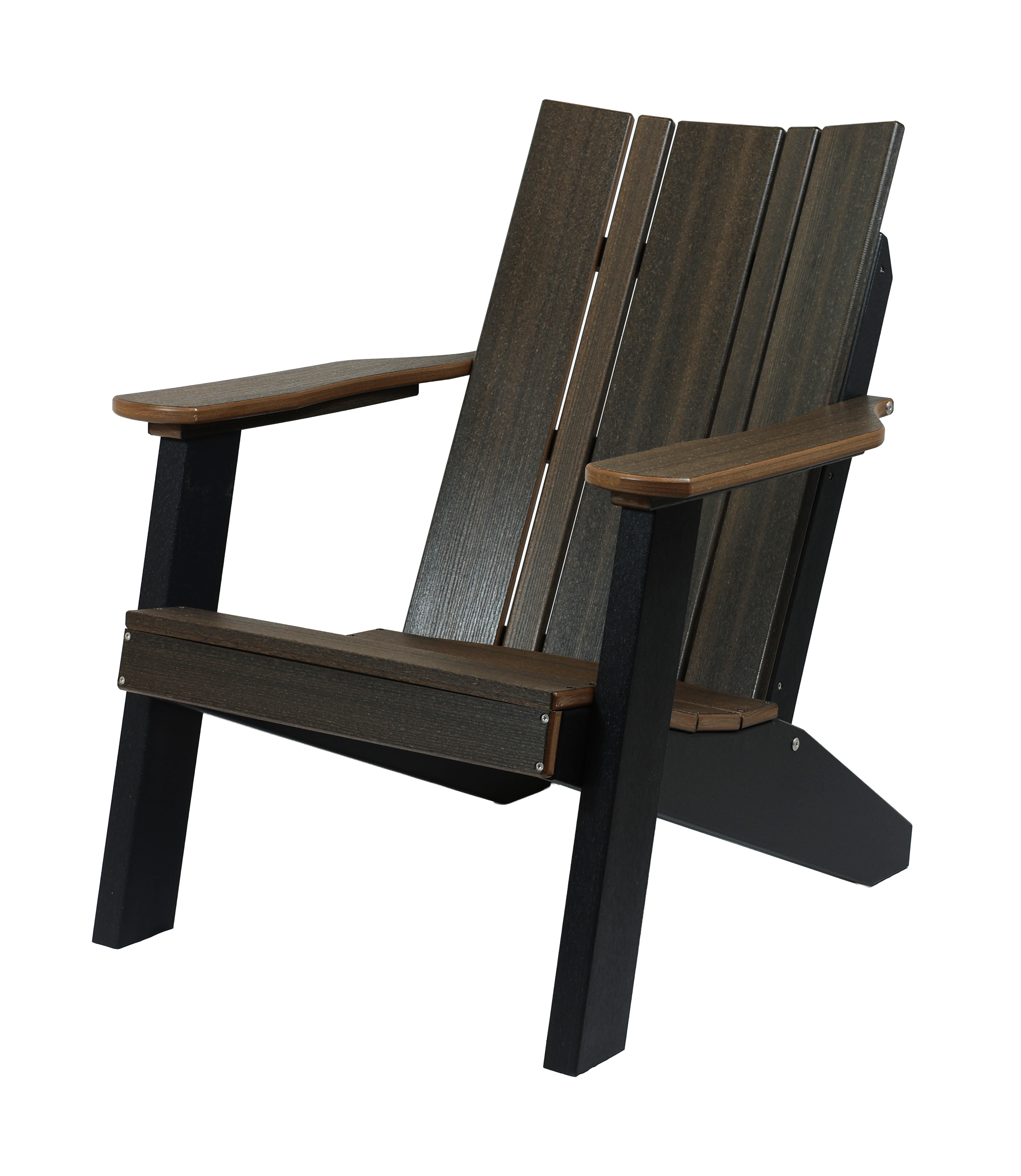 Newport Adirondack Chair, N-100 (Brazilian Walnut/Black). 28”W x 37”D x 34”H, 15” Seat H