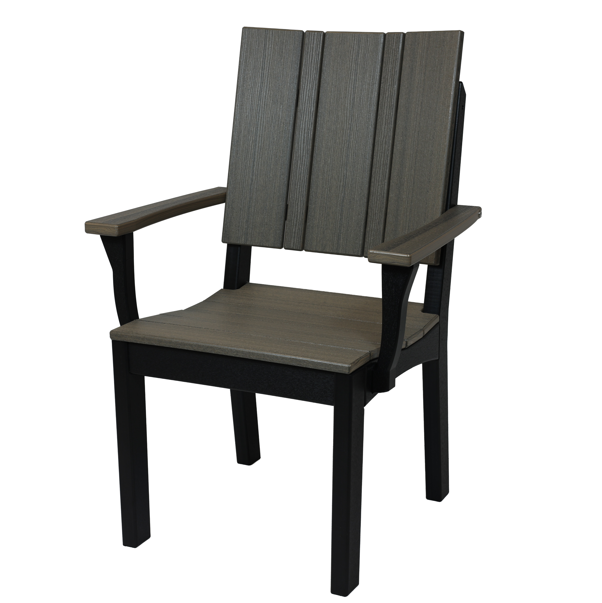 Newport Mission Dining Arm Chair, NM-100 (Coastal Gray/Black). 27.25”W x 20.5”D x 40”H, 18.25” Seat H