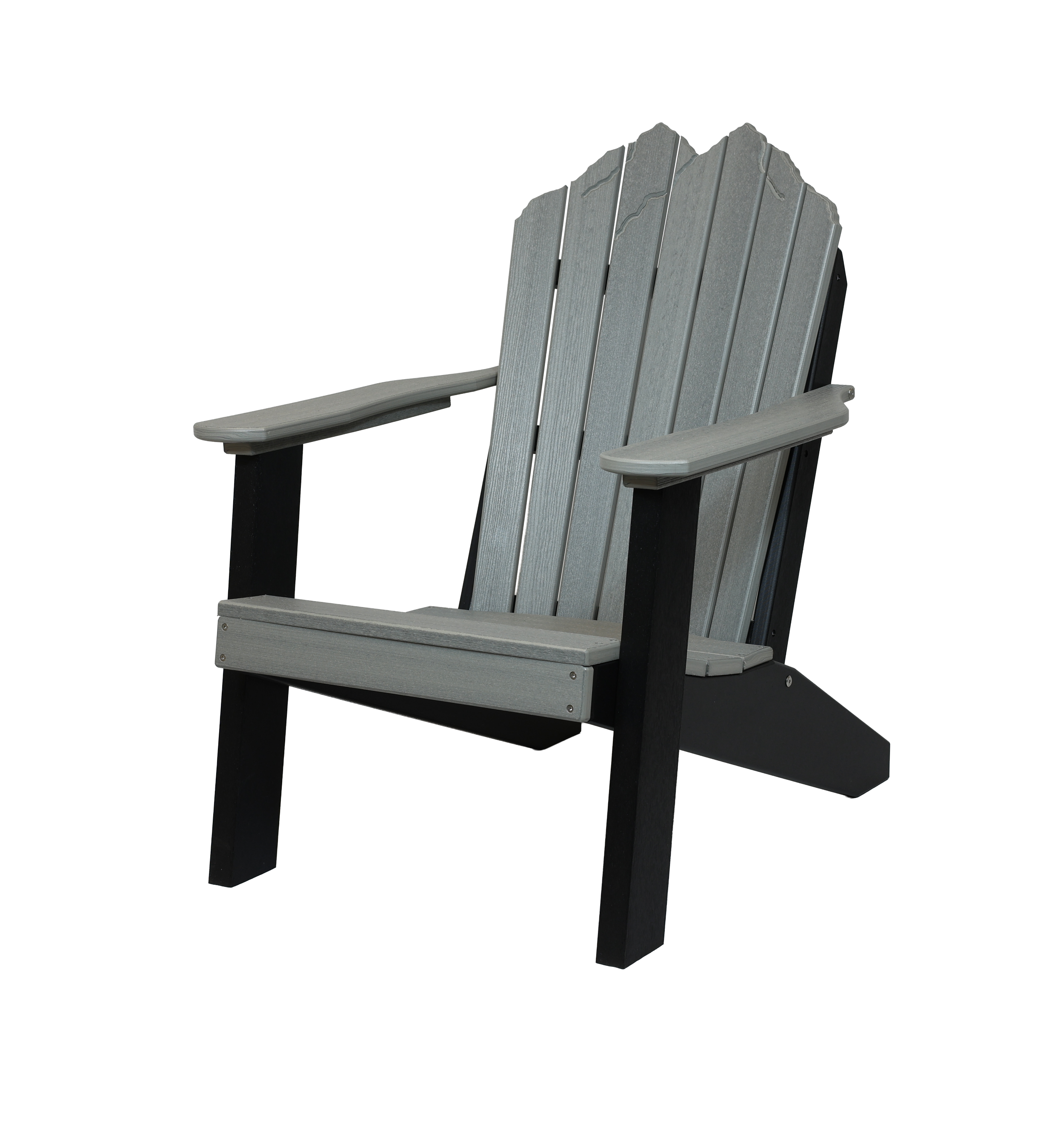 Rocky Mountain Adirondack Chair, CA-100 (Driftwood Grey/Black). 28.25”W x 37”D x 37”H, 14.75” Seat H
