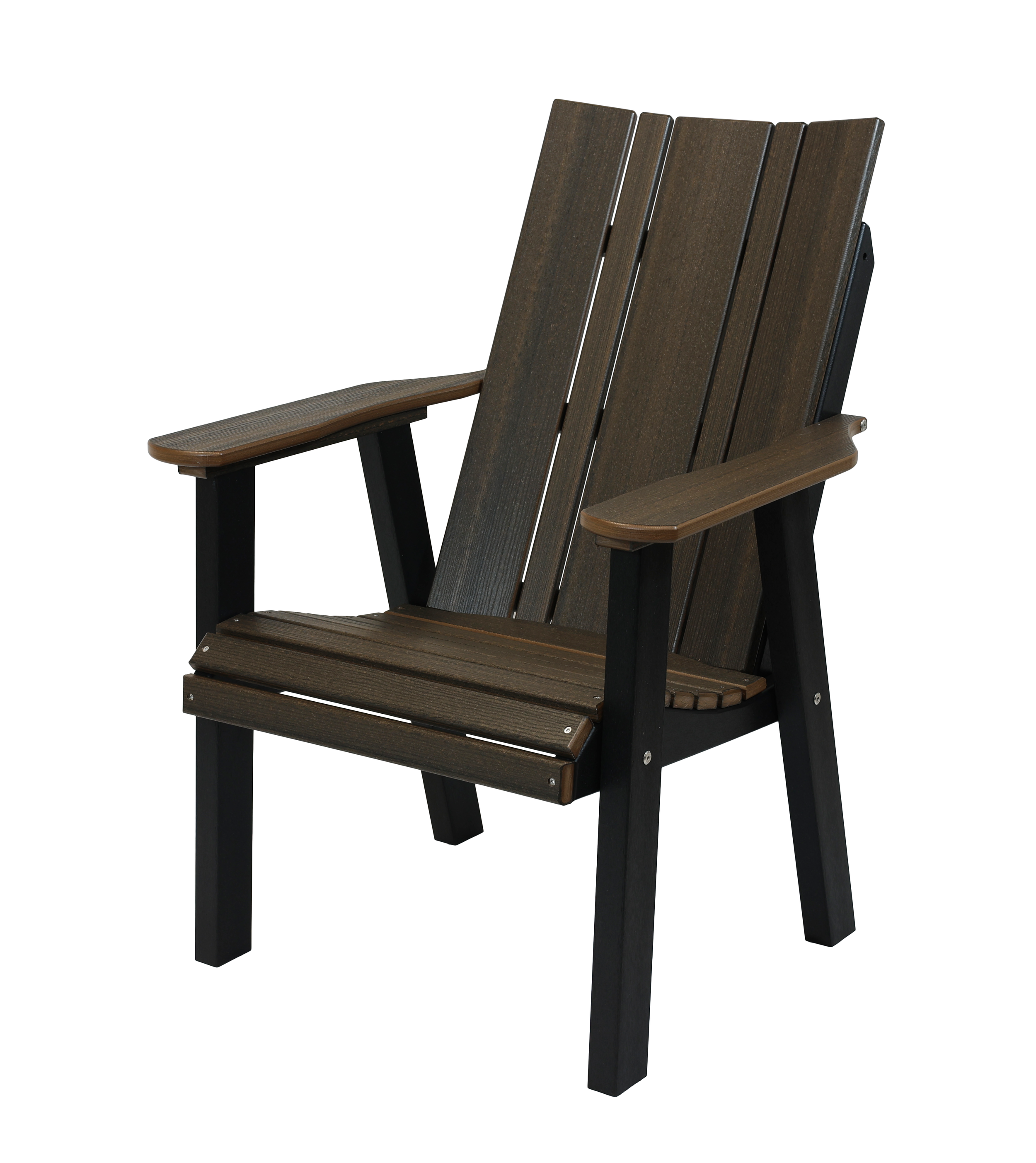 Newport Arm Dining Chair, NDA-900 (Brazilian Walnut/Black). 28”W x 24”D x 38.25”H, 17’ Seat H