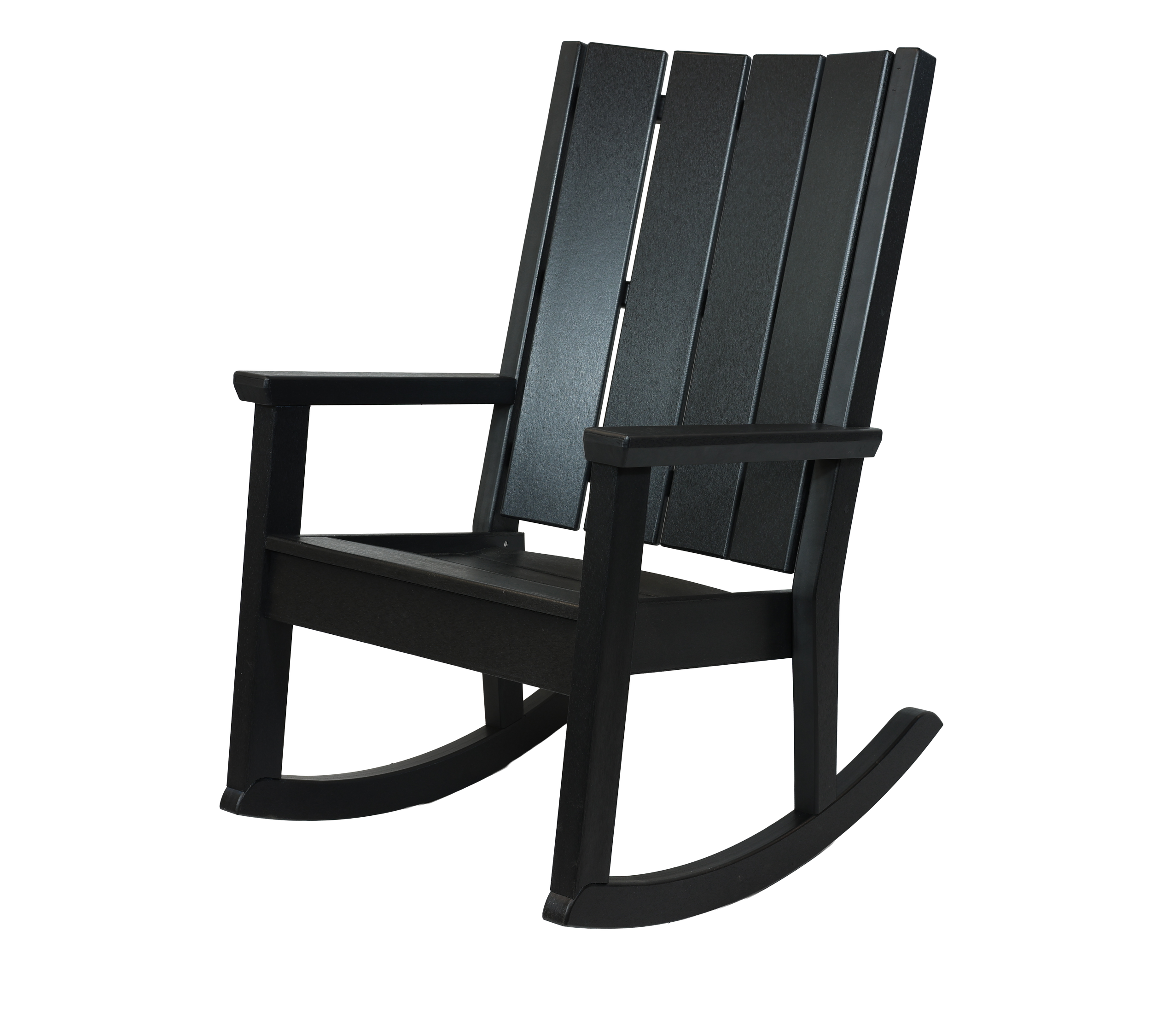 Pacific Rocker, P-100 (Black). 24.75”W x 34”D x 40.5”W, 18.75” Seat H