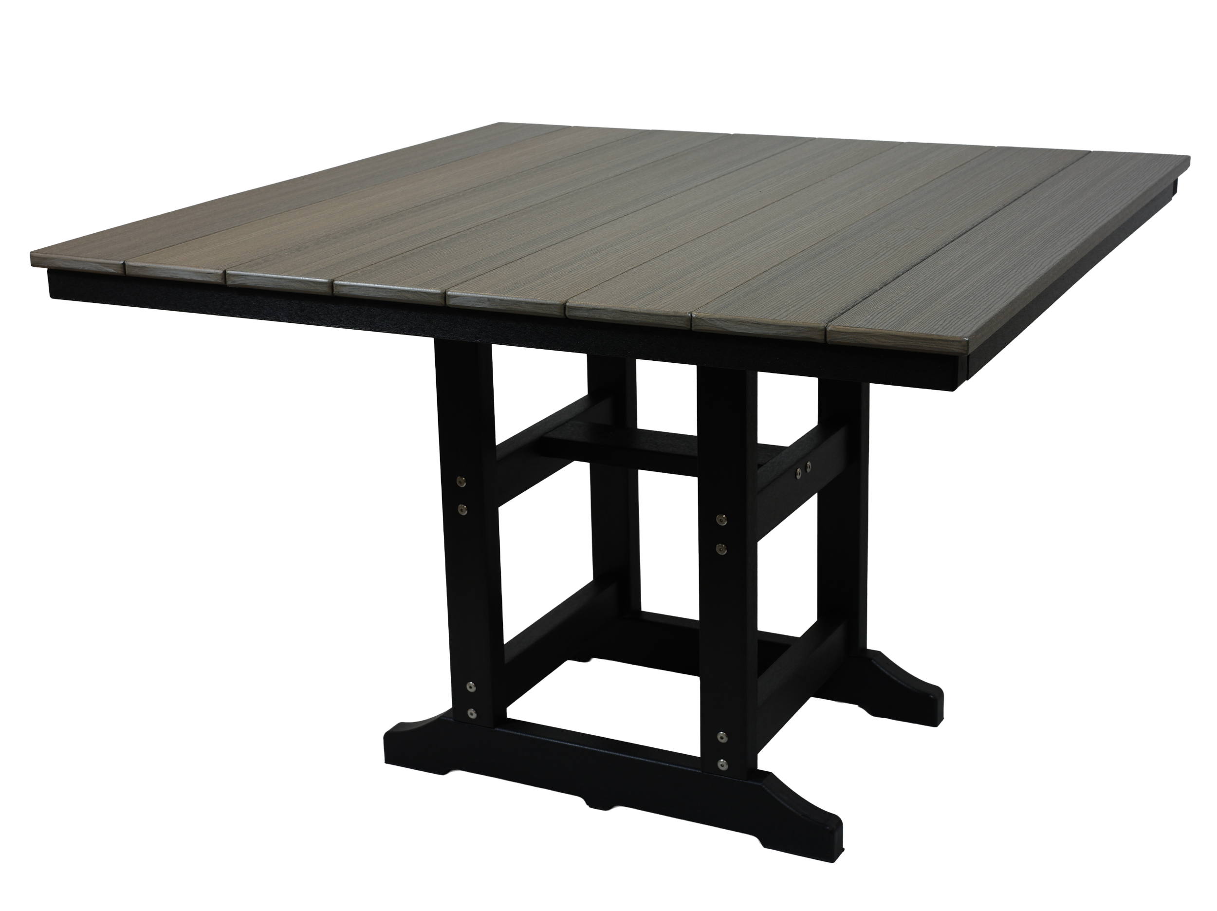 Rogue River Table, R-100 (Coastal Gray/Black). 44”Square x 30”H
