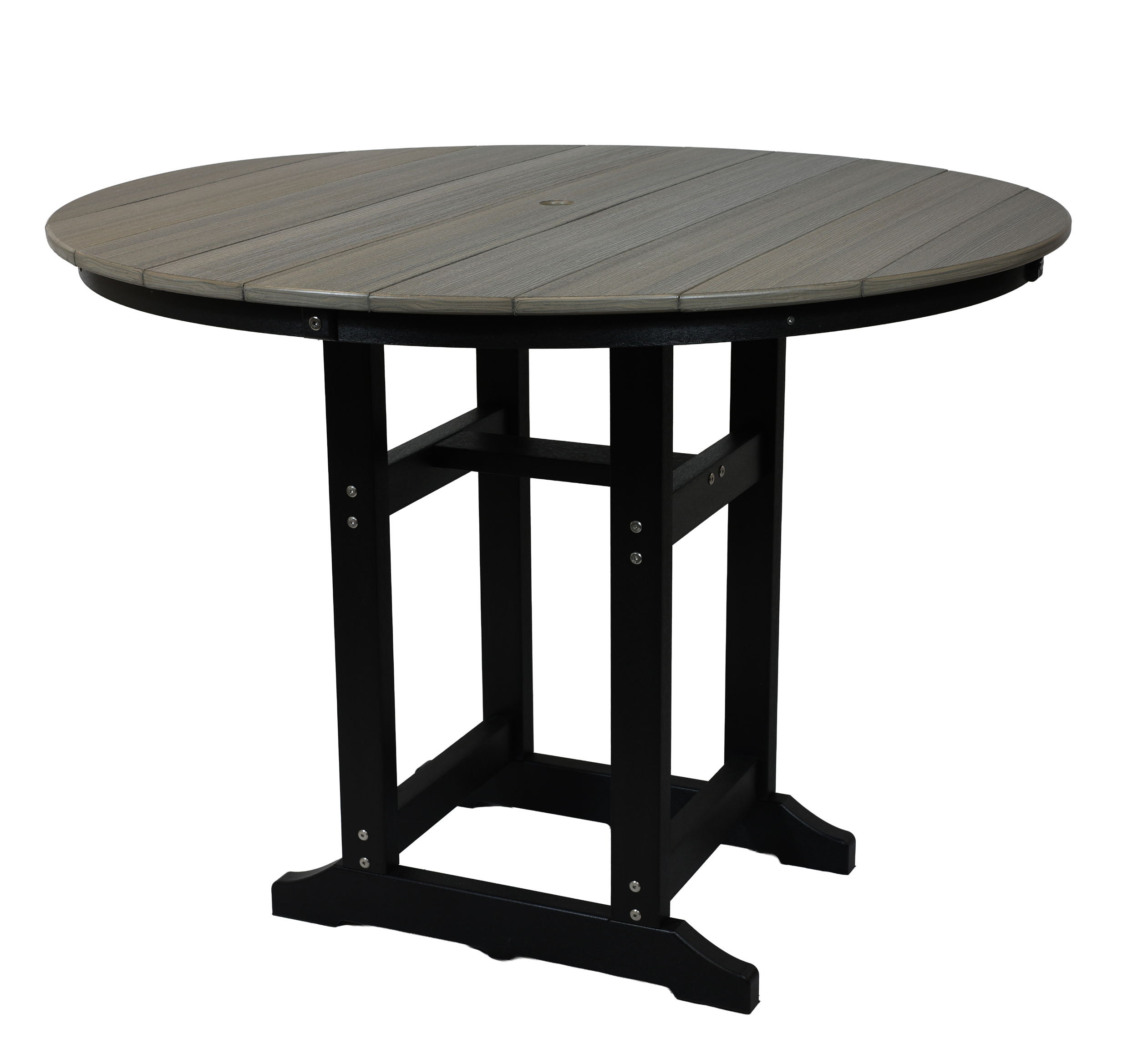 Rogue River Round Table, R-130 (Coastal Gray/Black). 36”Round x 36”H. *Also available in 40”H, R-140.