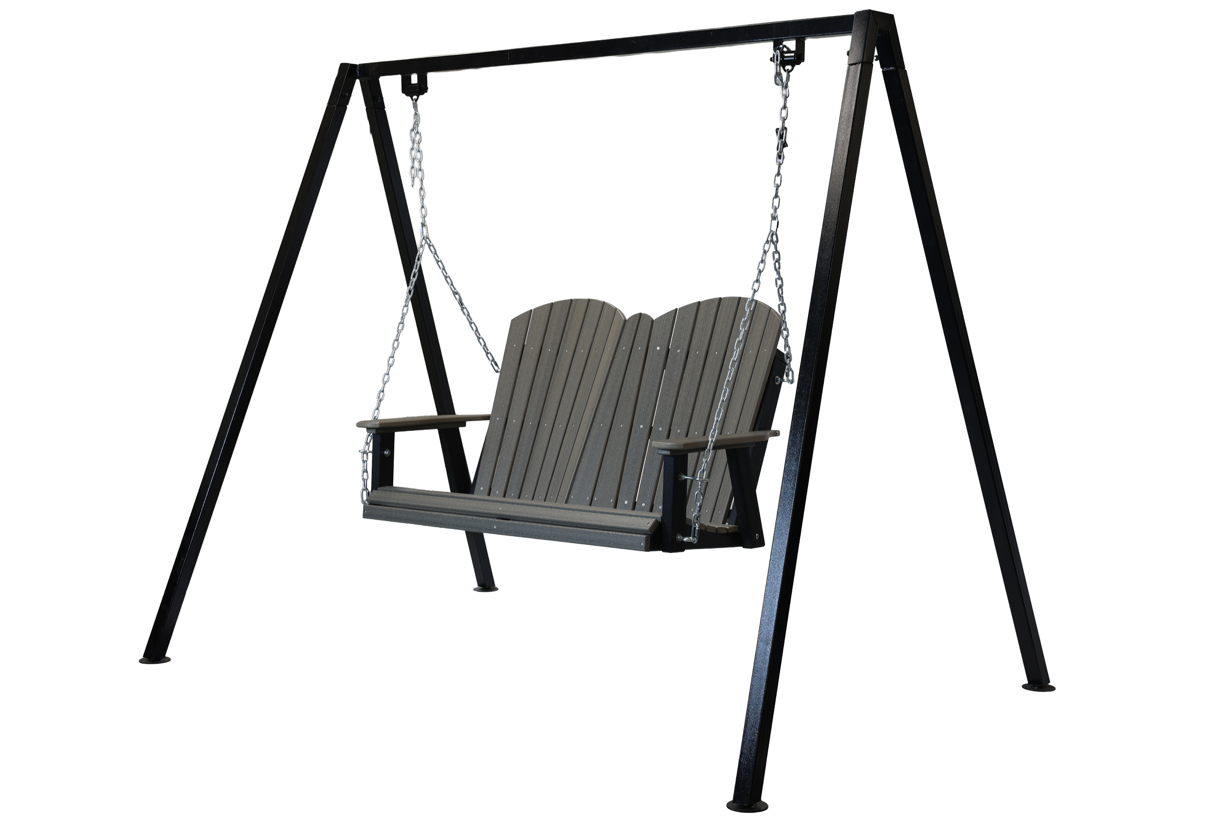Medford Swing, SW-160 (Coastal Gray/Black). 53.5”W pictured with Powder Coated Swing Frame (MFS-100)