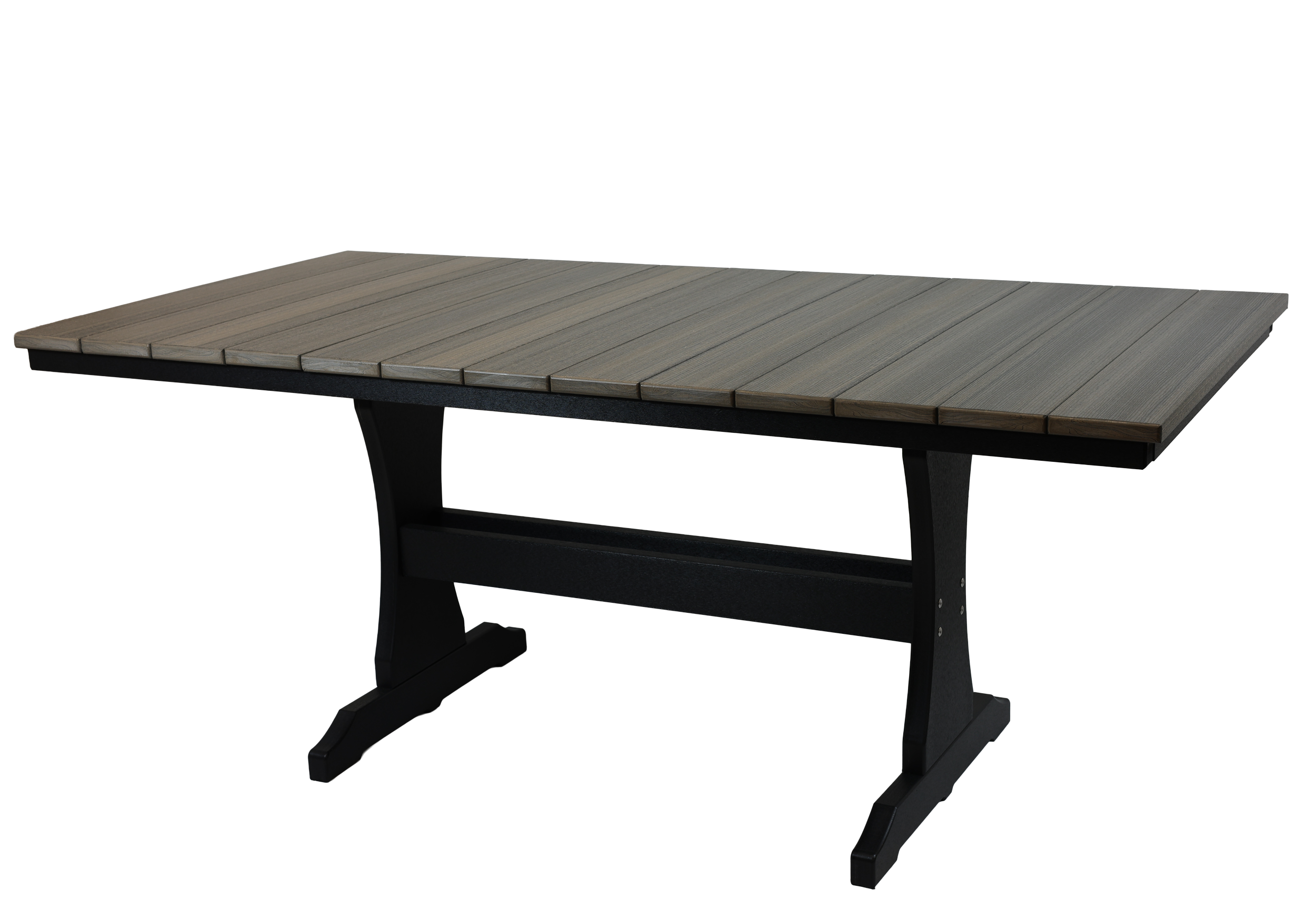 Sunriver Dining Table, S-101 (Coastal Gray/Black). 36”W x 72”L x 30”H