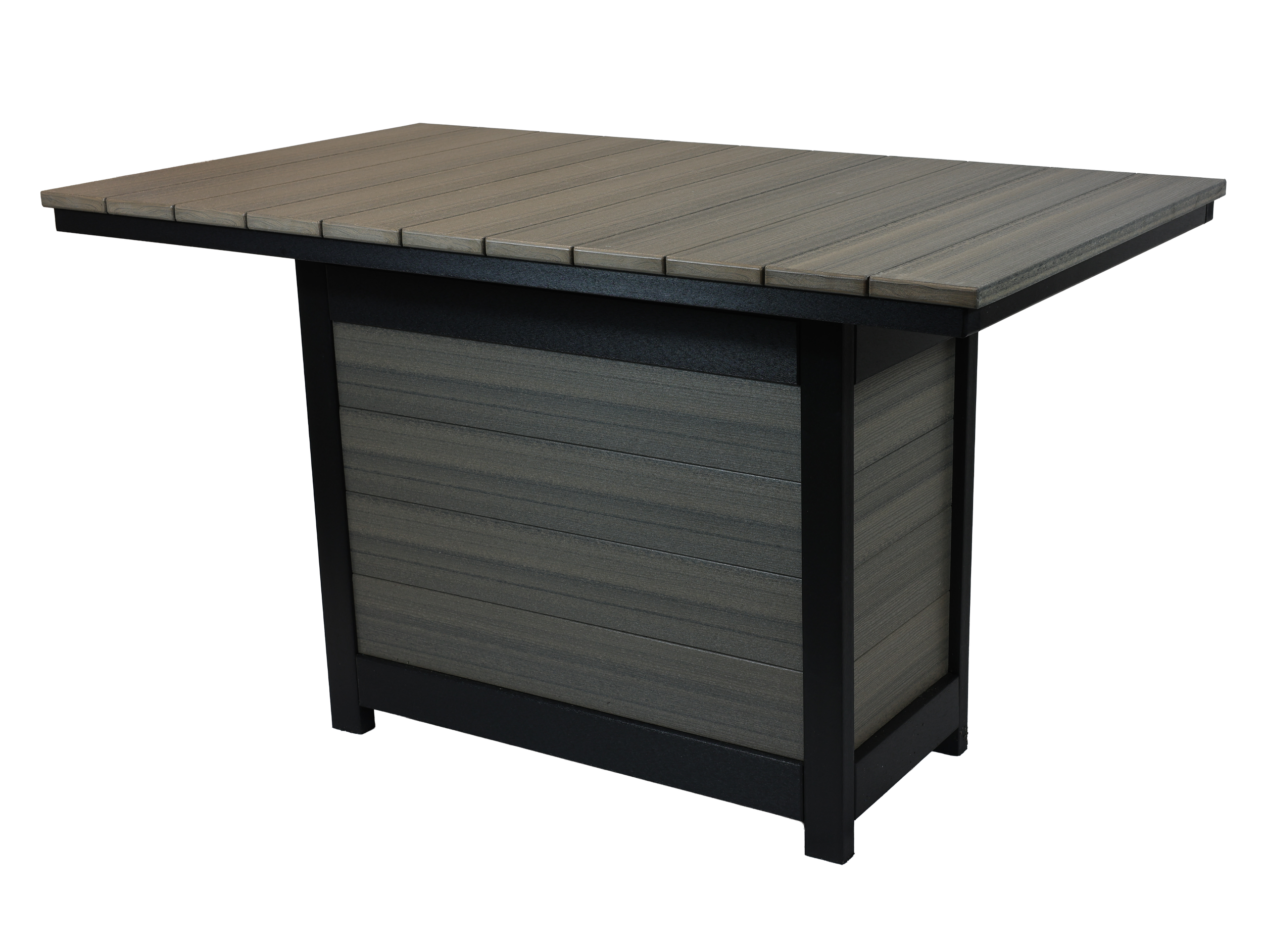 Astoria Table, A-400 (Coastal Gray/Black). 36”W x 61”D x 36”H