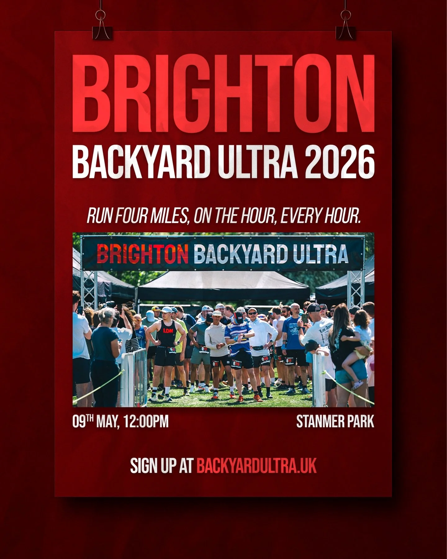 🔥 Brighton Backyard Ultra 2026 entry list is almost full!

🎟️ Tickets are almost sold out &ndash; the Backyard family is gearing up for another unforgettable day at Stanmer Park next May, kicking off our races for the year and we can already feel t