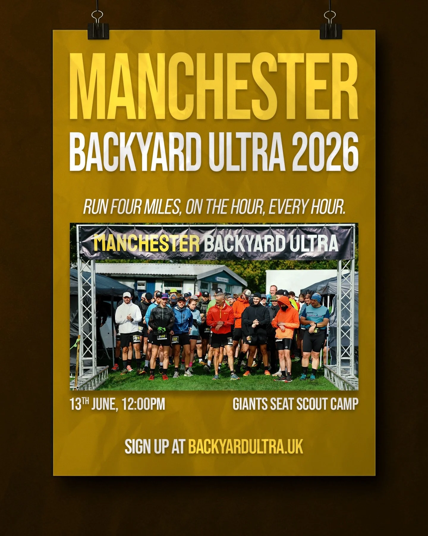 ✨ Manchester Backyard Ultra 2026 is heading for the summer!

🏃&zwj;♀️13th June at Giants Seat Scout Camp&hellip; the loops, the atmosphere, the community &ndash; we&rsquo;re already counting down the days.

🔥 And yes, Manchester 2026 is officially 