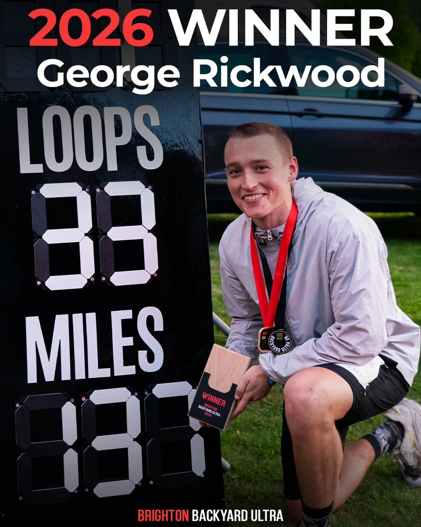 🔥 BRIGHTON BACKYARD ULTRA 2026 IS COMPLETE!

🏆 Huge congratulations to George Rickwood, who takes the win with an incredible 33 loops completed, covering 137 miles around Stanmer Park. After also winning London Backyard Ultra 2025, this marks Georg