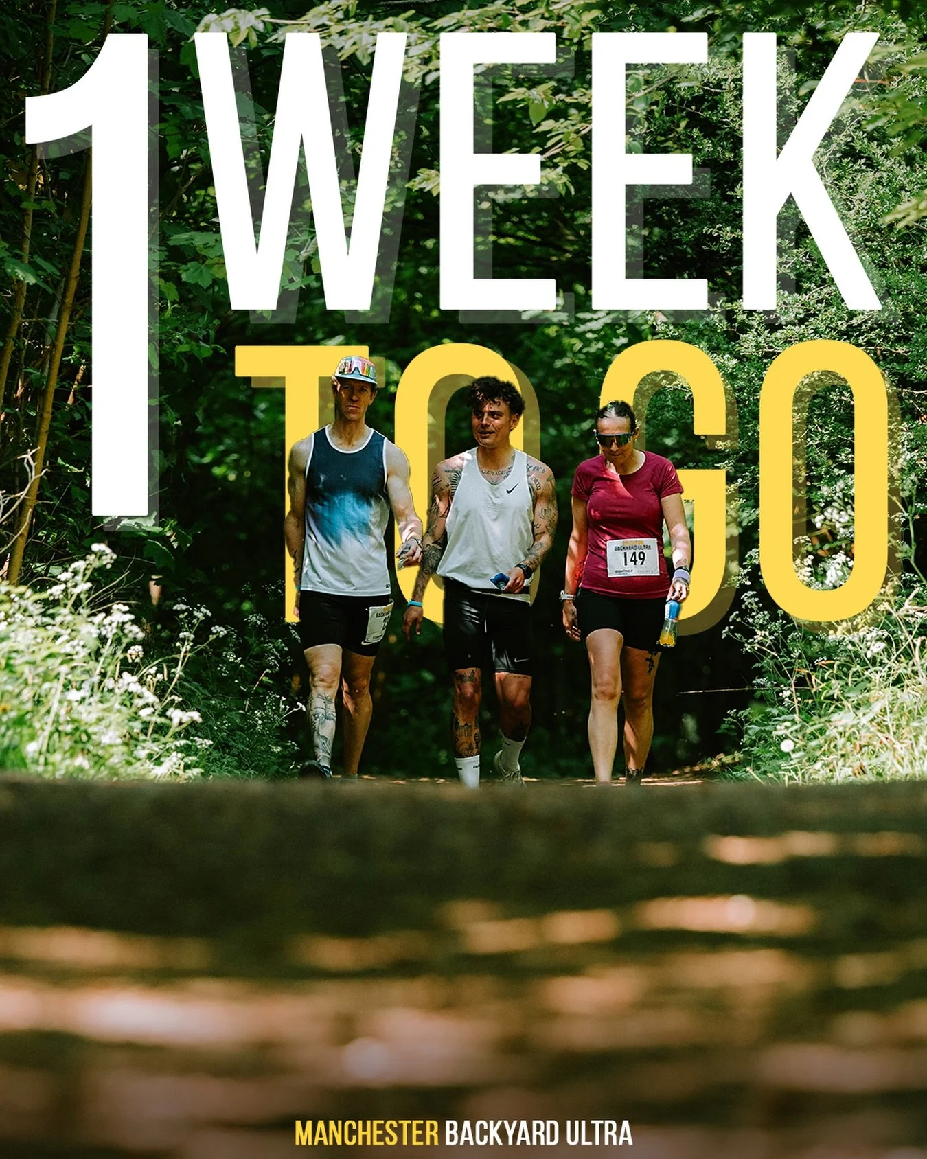 ⚡ 1 WEEK TO GO&hellip;

🏃&zwj;♀️ Manchester Backyard Ultra 2026 is officially just 1 week away! Who&rsquo;s excited?!

🏃 150 runners will line up at 12 midday on Saturday 13th June, all with the same goal: complete one more loop than they thought p