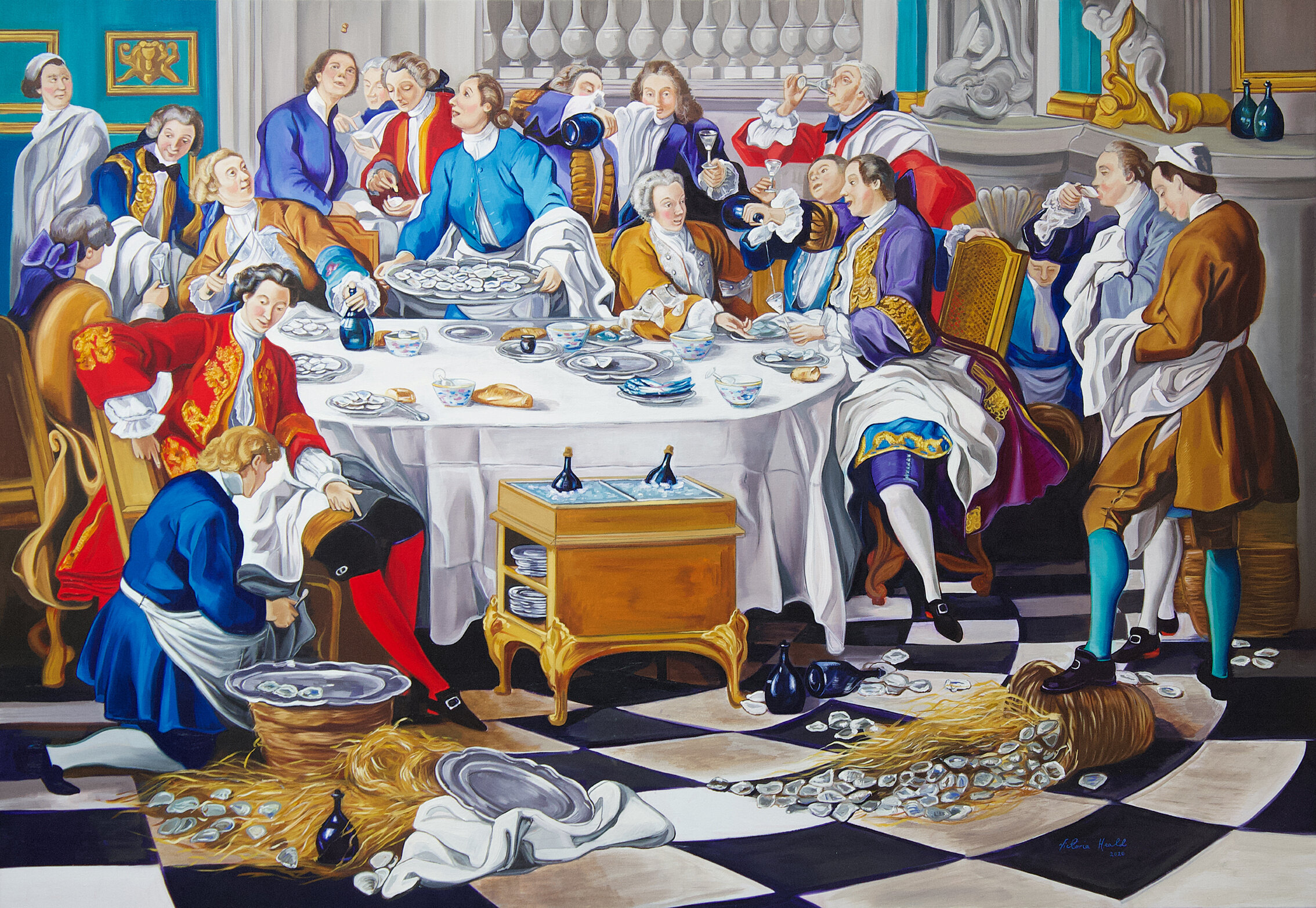 The Oyster Dinner (after Jean-François de Troy) 2020