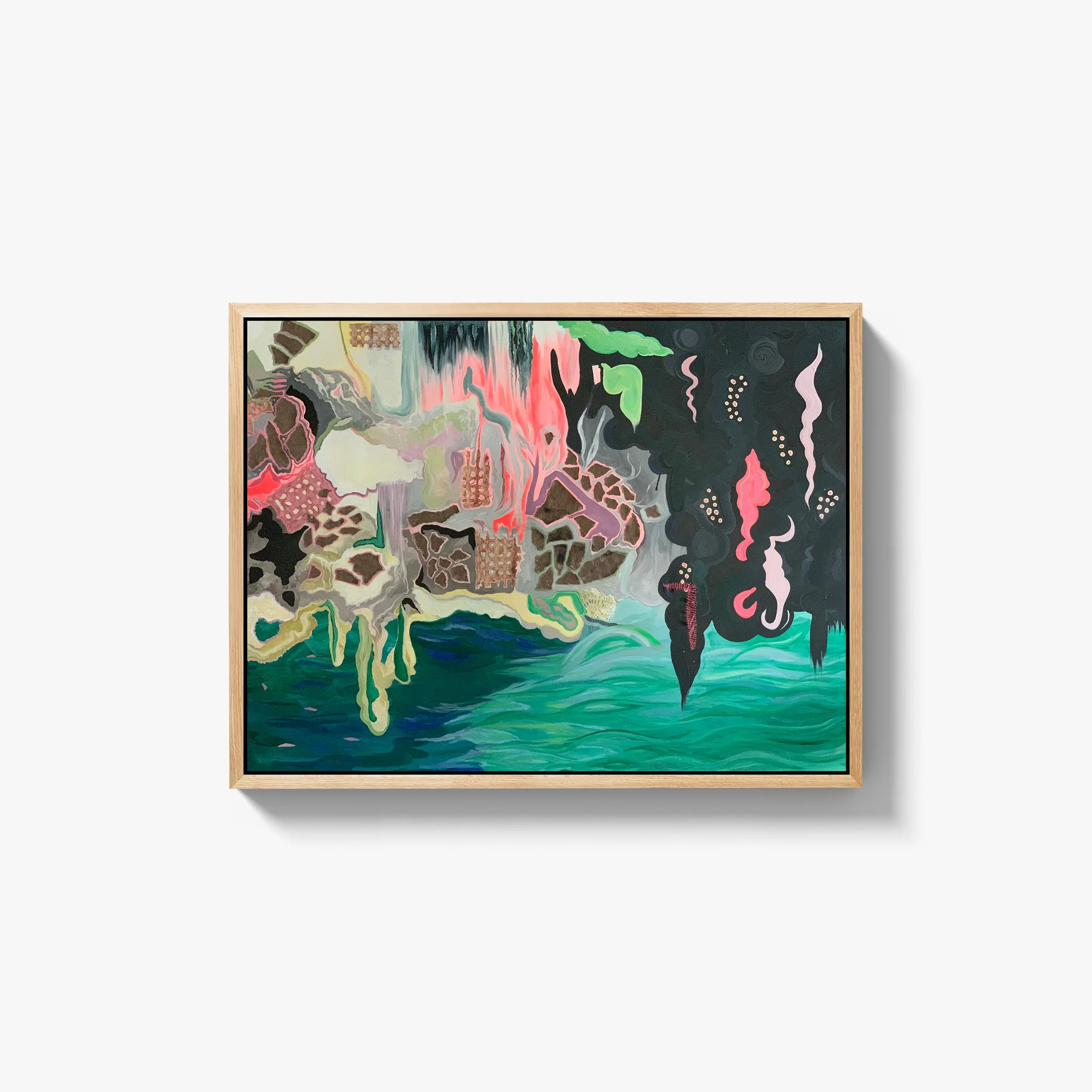 2020
(40 x 30 in); Acrylic and handmade paper on canvas (SOLD)