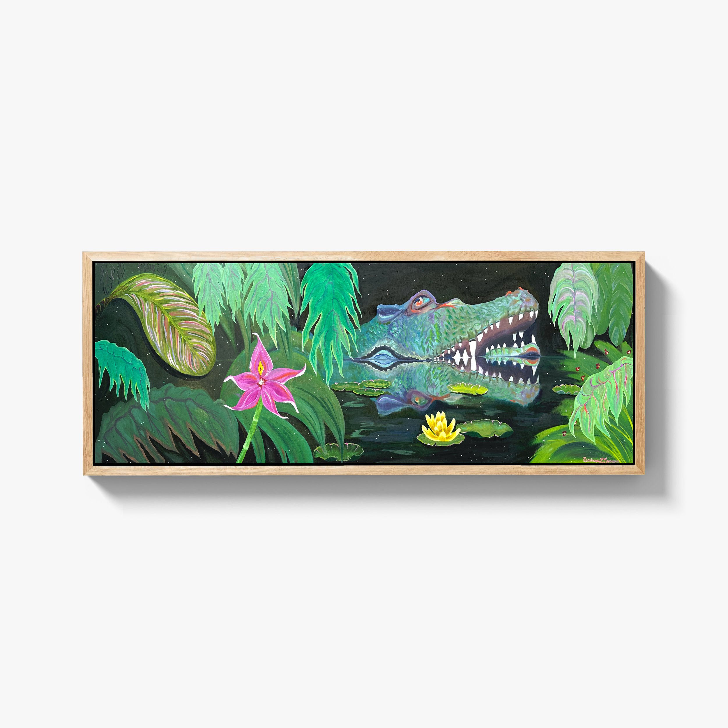 The Listening Pool (62 x 21 in); oil on canvas 

