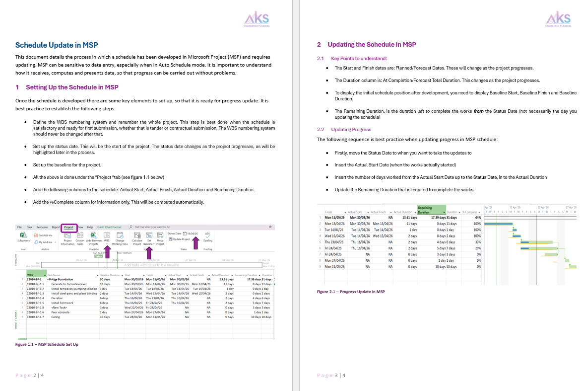 Updating Progress in MSP