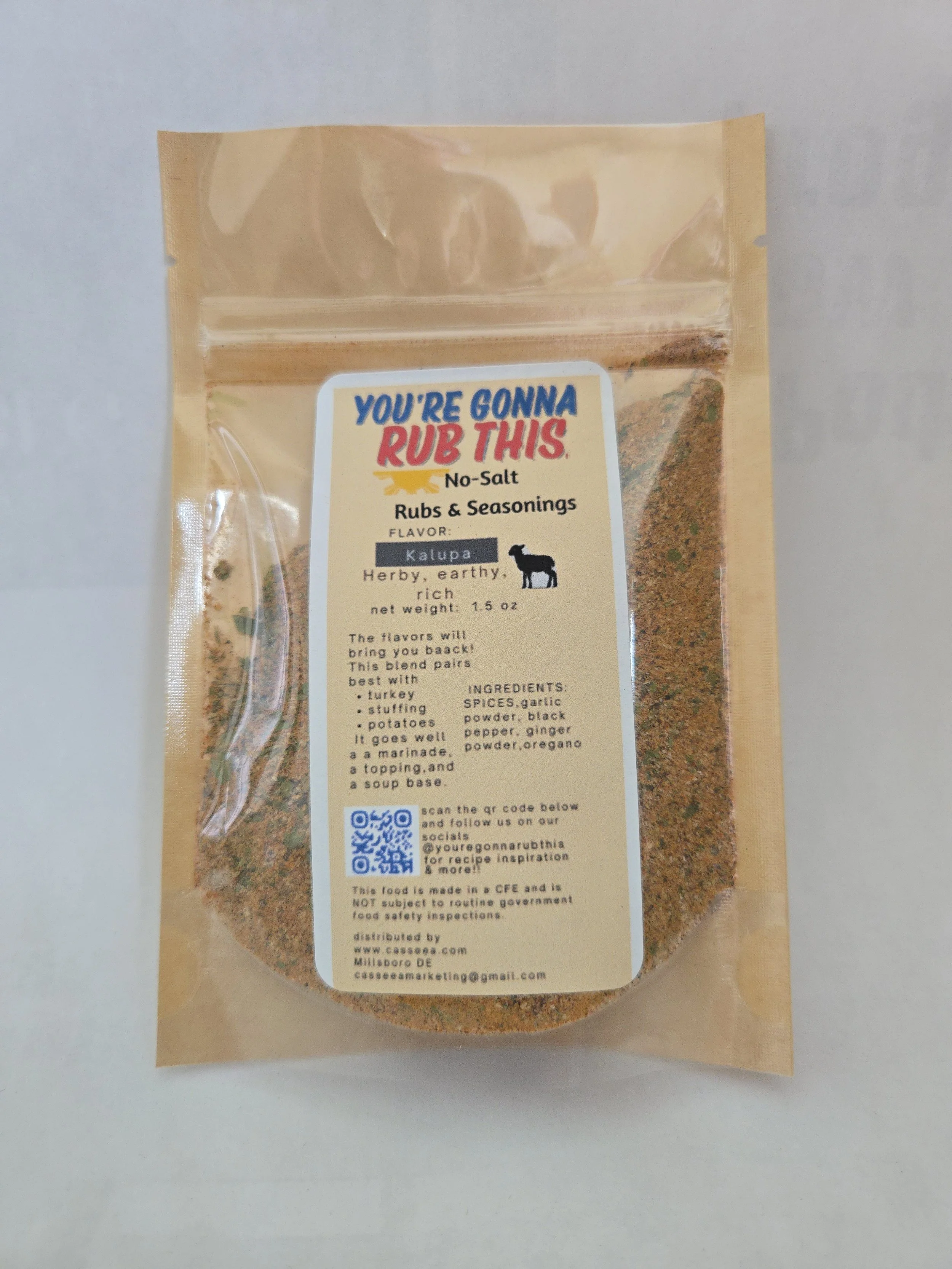 Lamb "Kalupa" earthy and rich No-Salt Blend, 1.5oz., 42g