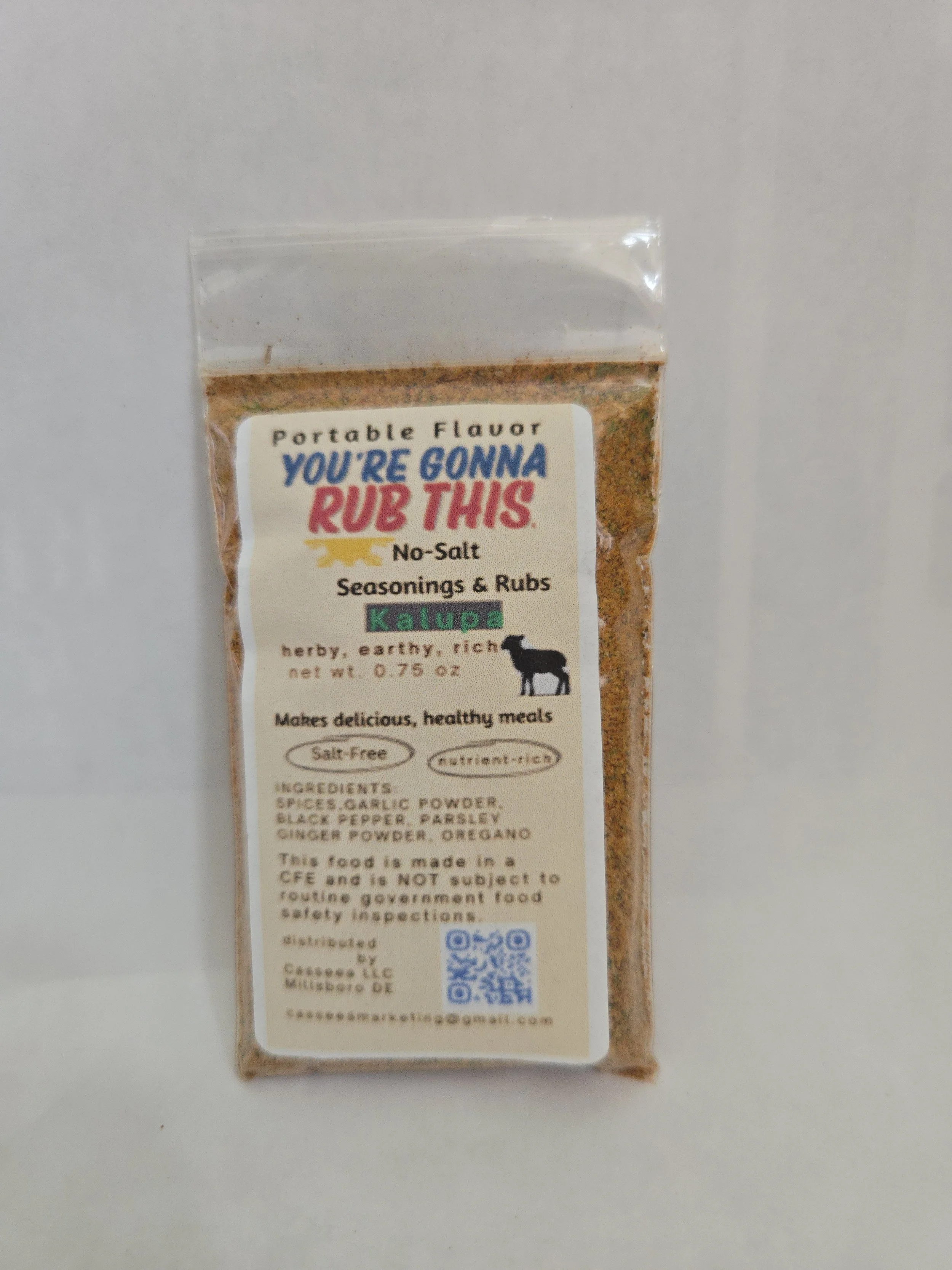 Lamb "Kalupa" earthy and rich No-Salt Blend  0.75 oz, 21g