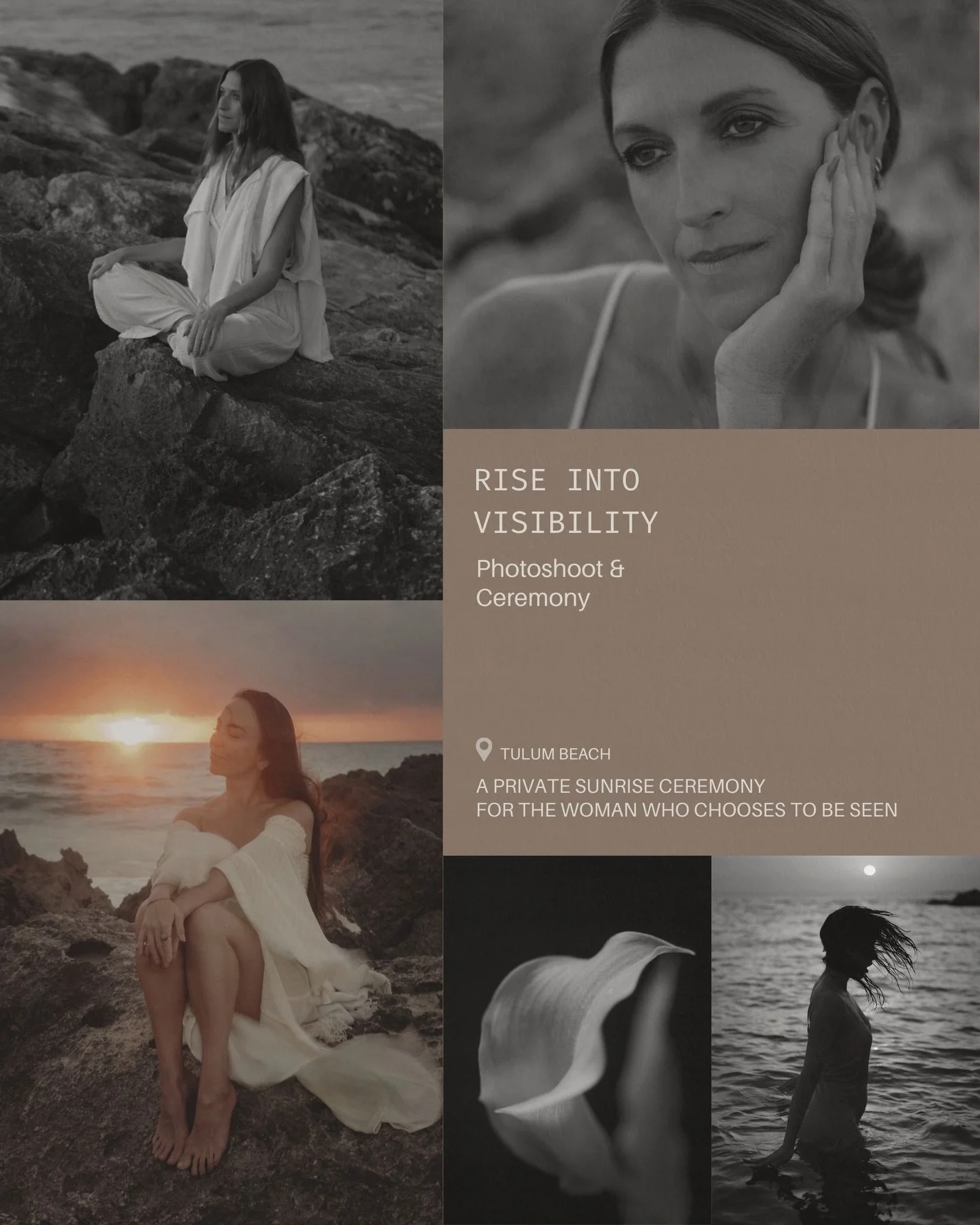 We&rsquo;re excited to share our new project 🤍

RISE INTO VISIBILITY
A private Sunrise Photoshoot &amp; Ceremony
for the woman who chooses to be seen &mdash; fully.

📍 Tulum Beach
Held by @docupoetry &amp; @lauragarnweidner

Through intention setti