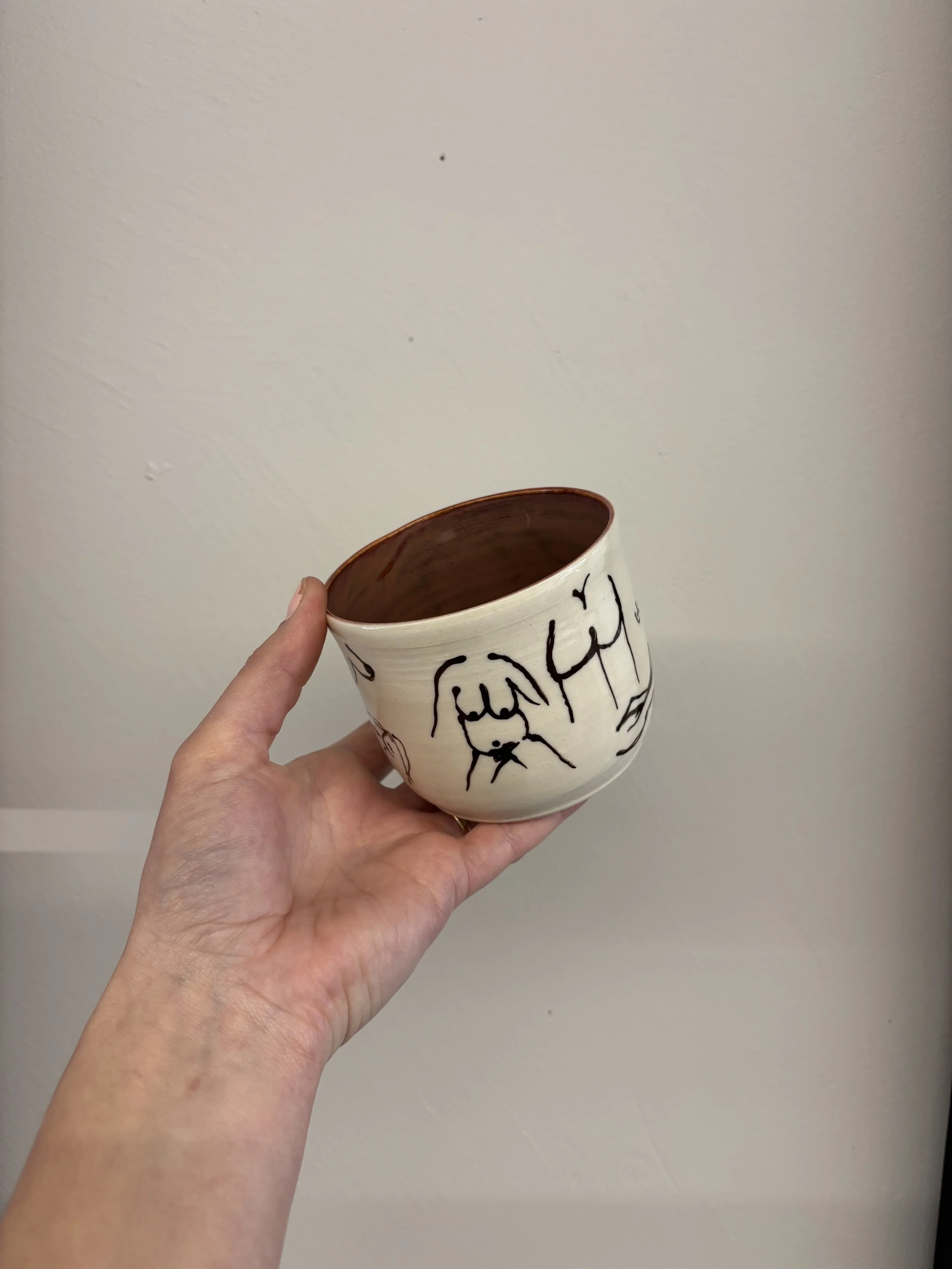 Fluid Pottery Life Drawing Tumbler Mug Deep Red 1.JPG