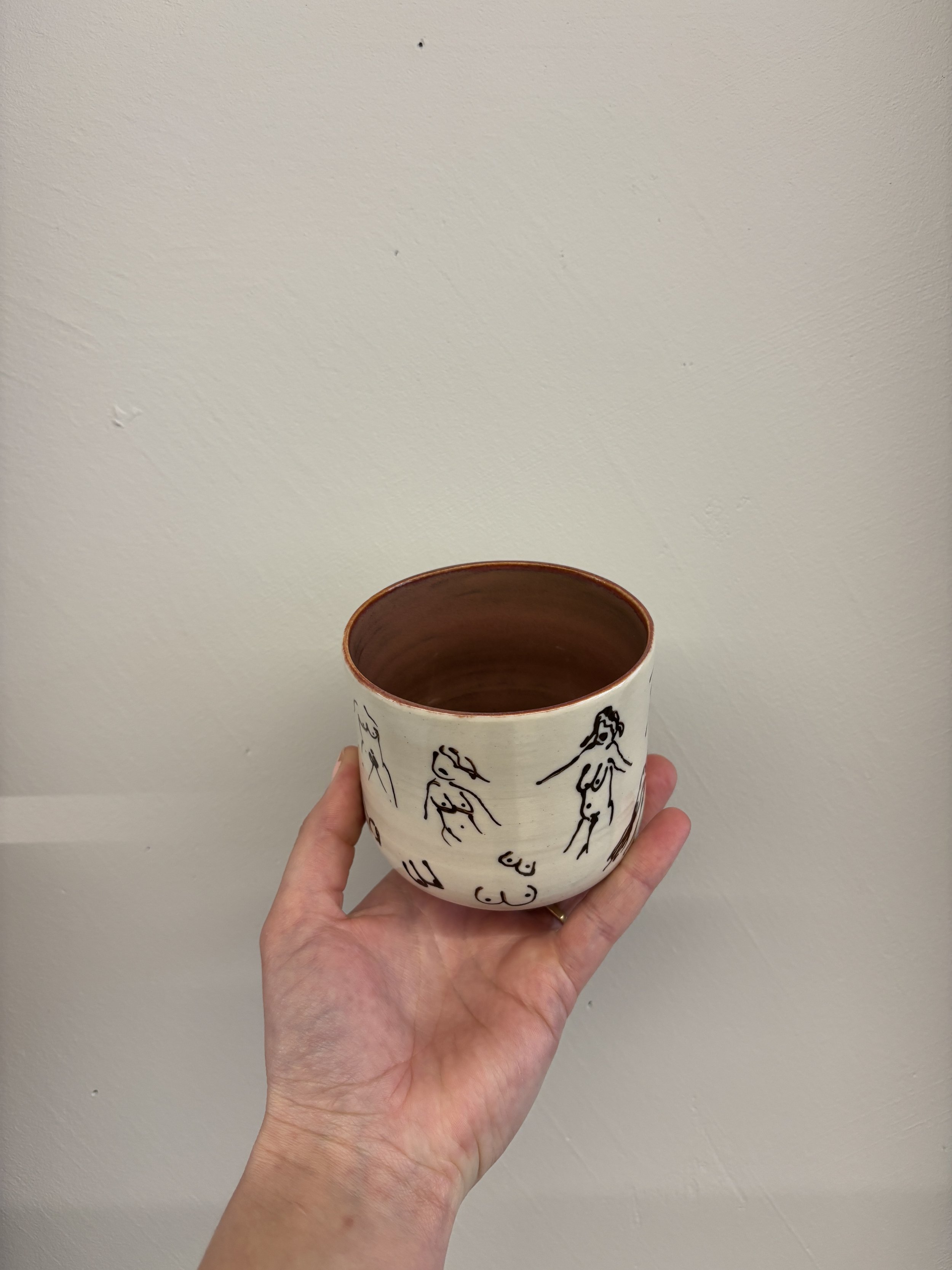 Fluid Pottery Life Drawing Tumbler Mug Deep Red 3.JPG