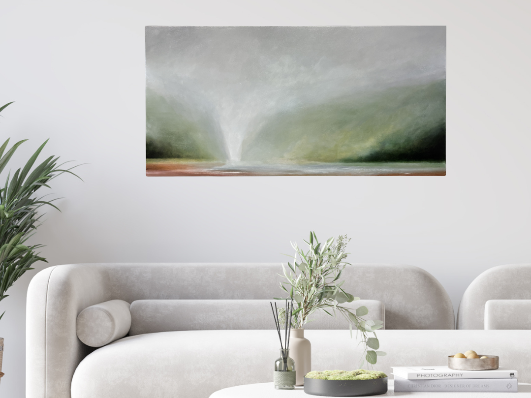 Beautifully styled living room featuring contemporary New Zealand art
