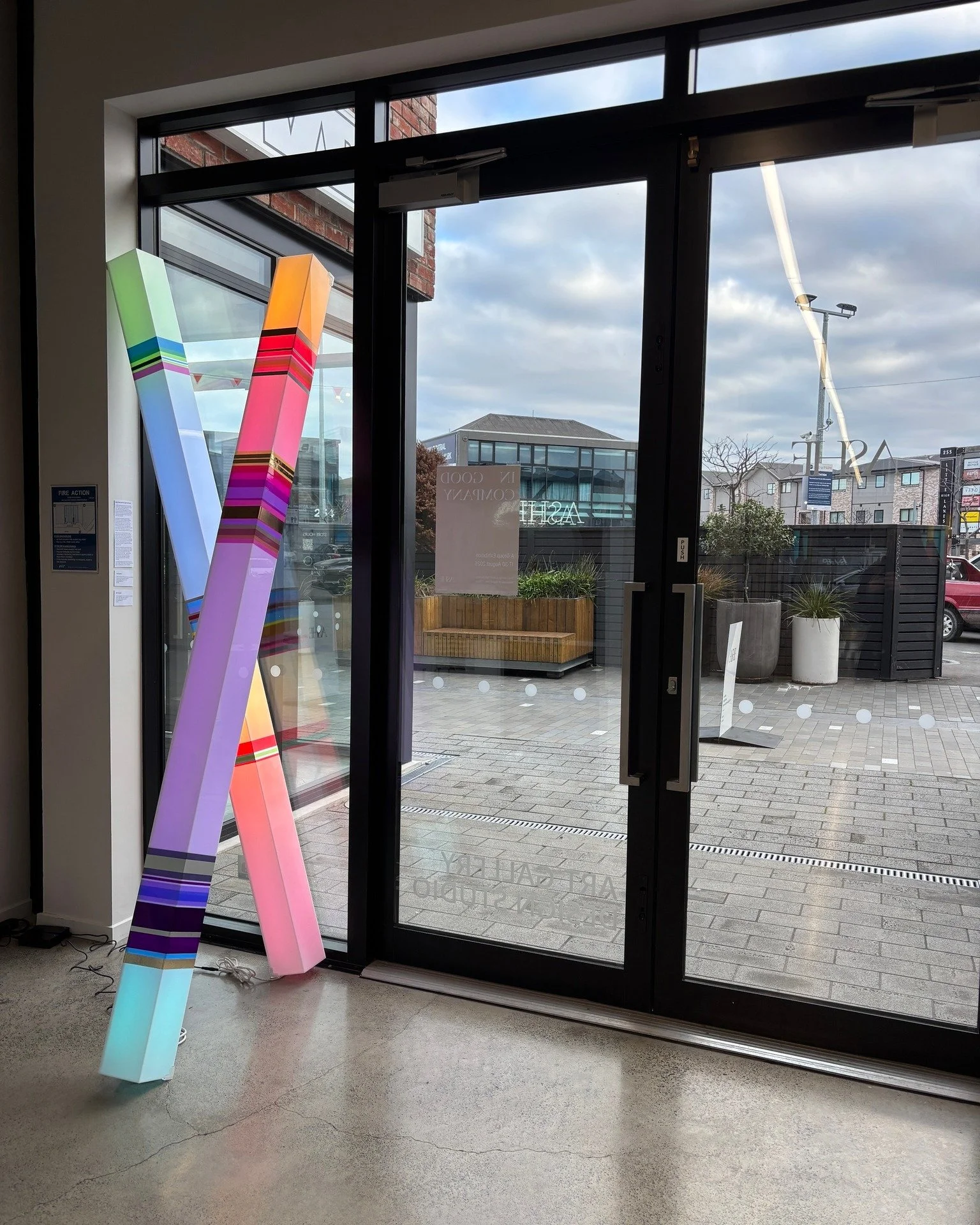 If you've passed the gallery in the evening lately, you may have noticed something illuminating through the window. 
 
Let me introduce Trish Campbell.
 
Trish creates light sculptures that are less about a fixed form and more about what happens when