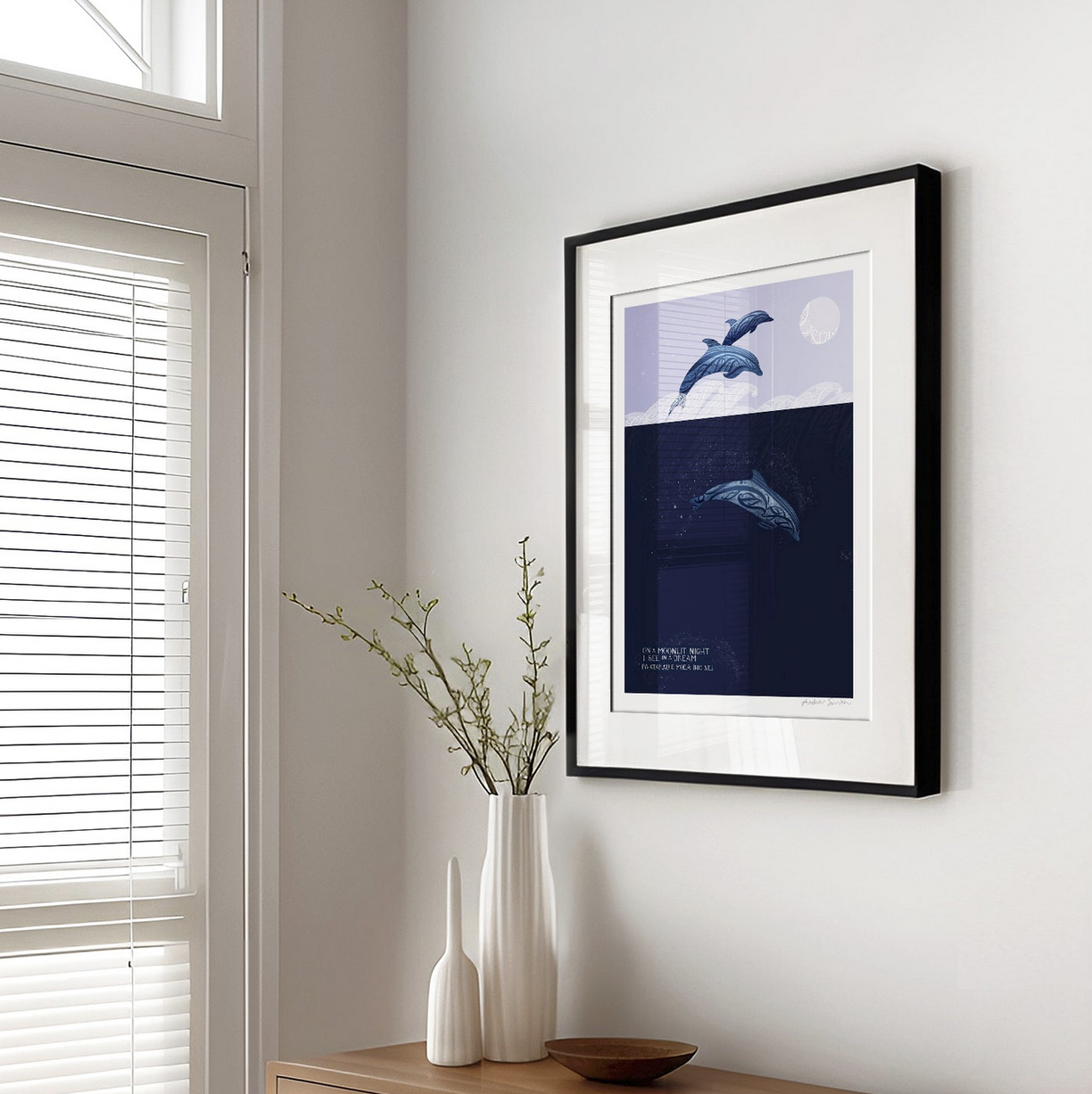 Po atarau Moon Light Dolphin Amber Smith Print1.png