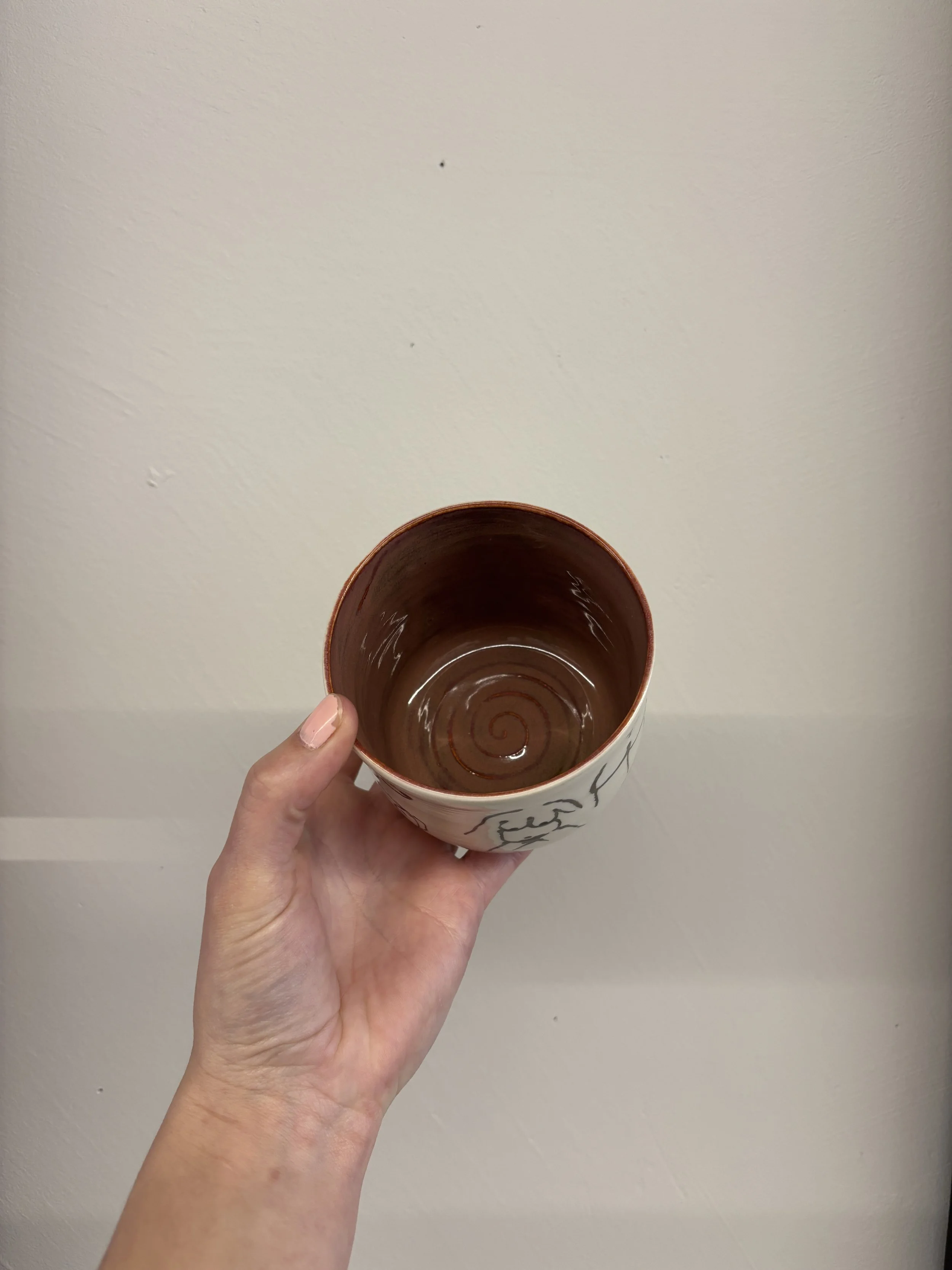 Fluid Pottery Life Drawing Tumbler Mug Deep Red 2.JPG