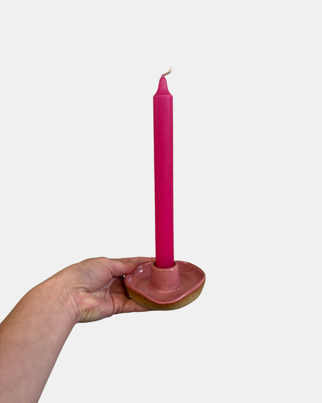 Pink Heart Ceramic Candle Holder Fluid Pottery1.png