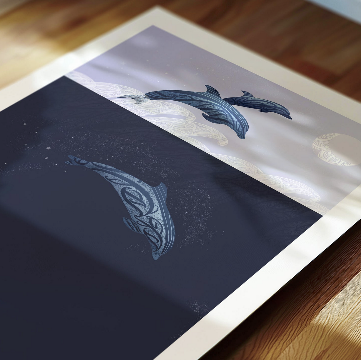 Po atarau Moon Light Dolphin Amber Smith Print2.png