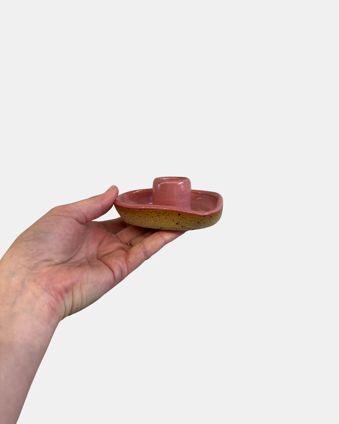 Pink Heart Ceramic Candle Holder Fluid Pottery3.png