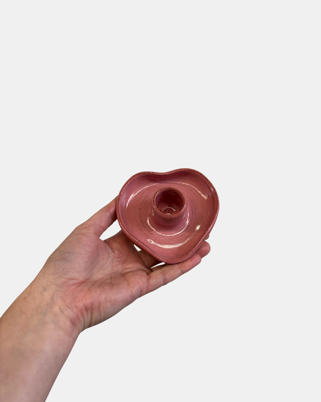 Pink Heart Ceramic Candle Holder Fluid Pottery2.png