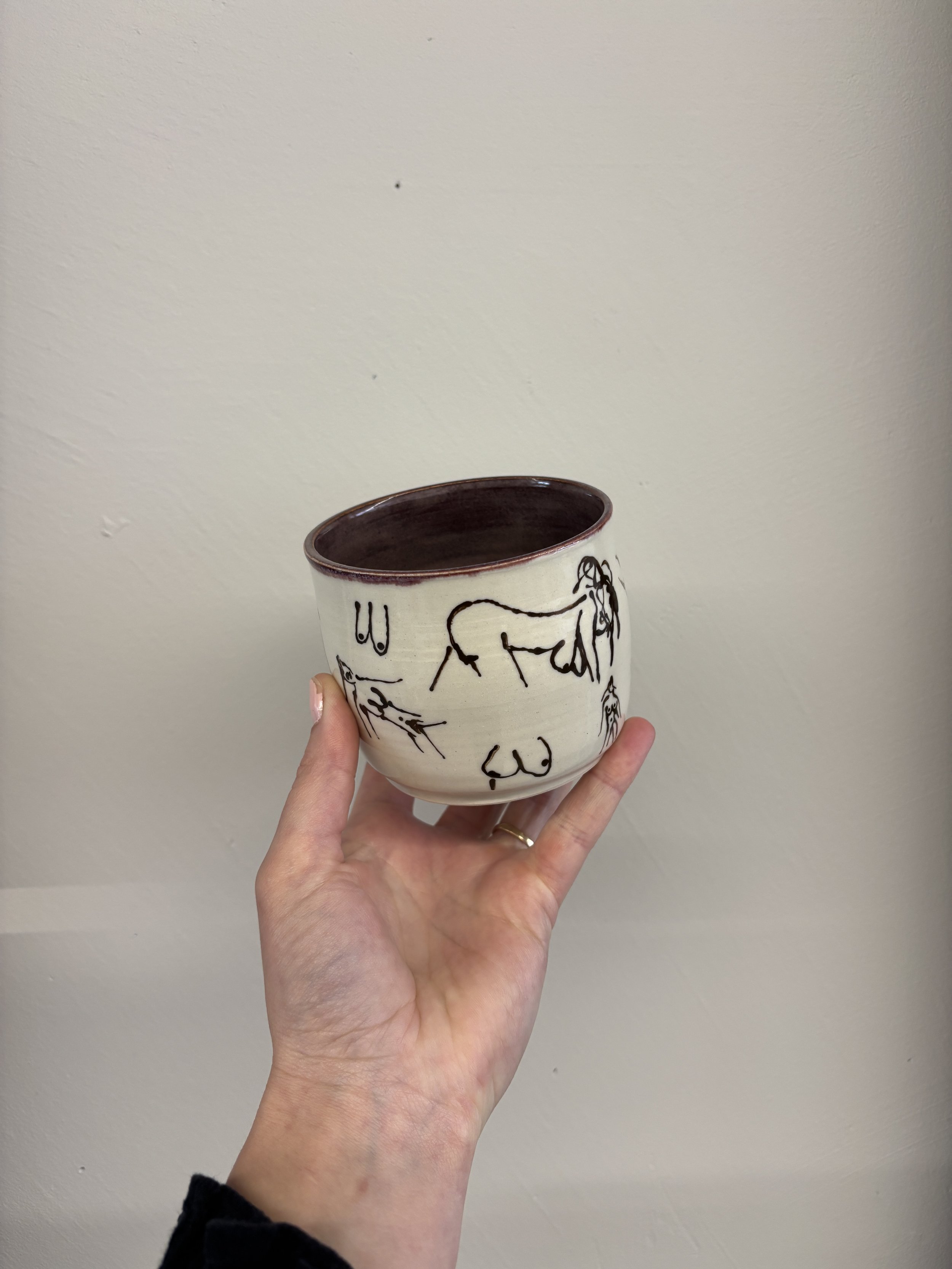 Fluid Pottery Life Drawing Tumbler Mug Purple 1.JPG