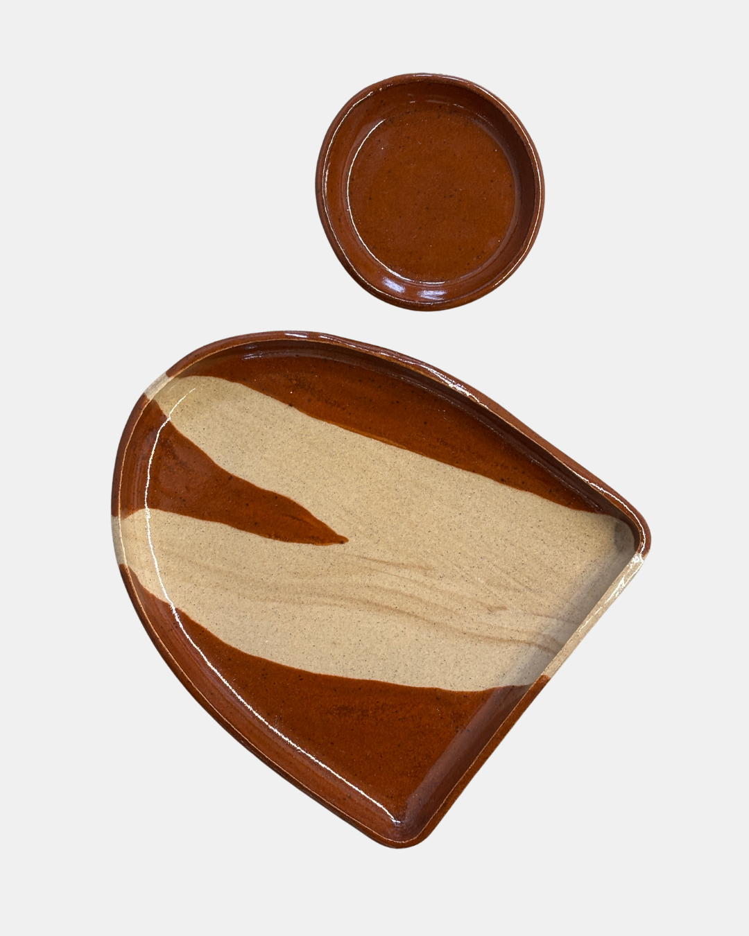 Marbled Burnt Orange Platter Set