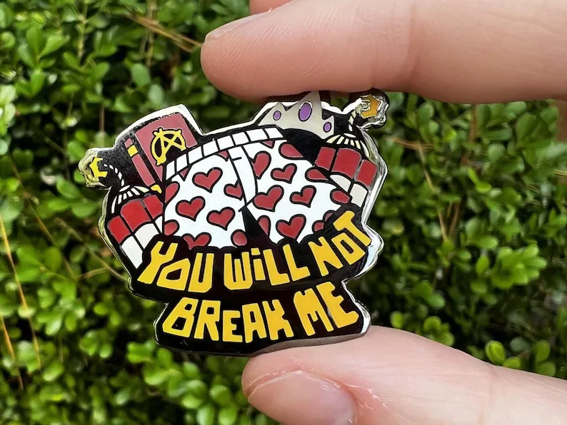 You Will Not Break Me Boxers Pin from u/CaughtDrawing