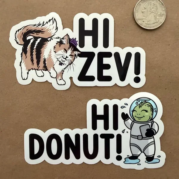 Hi zev Hi Donut stickers by u/jeveart