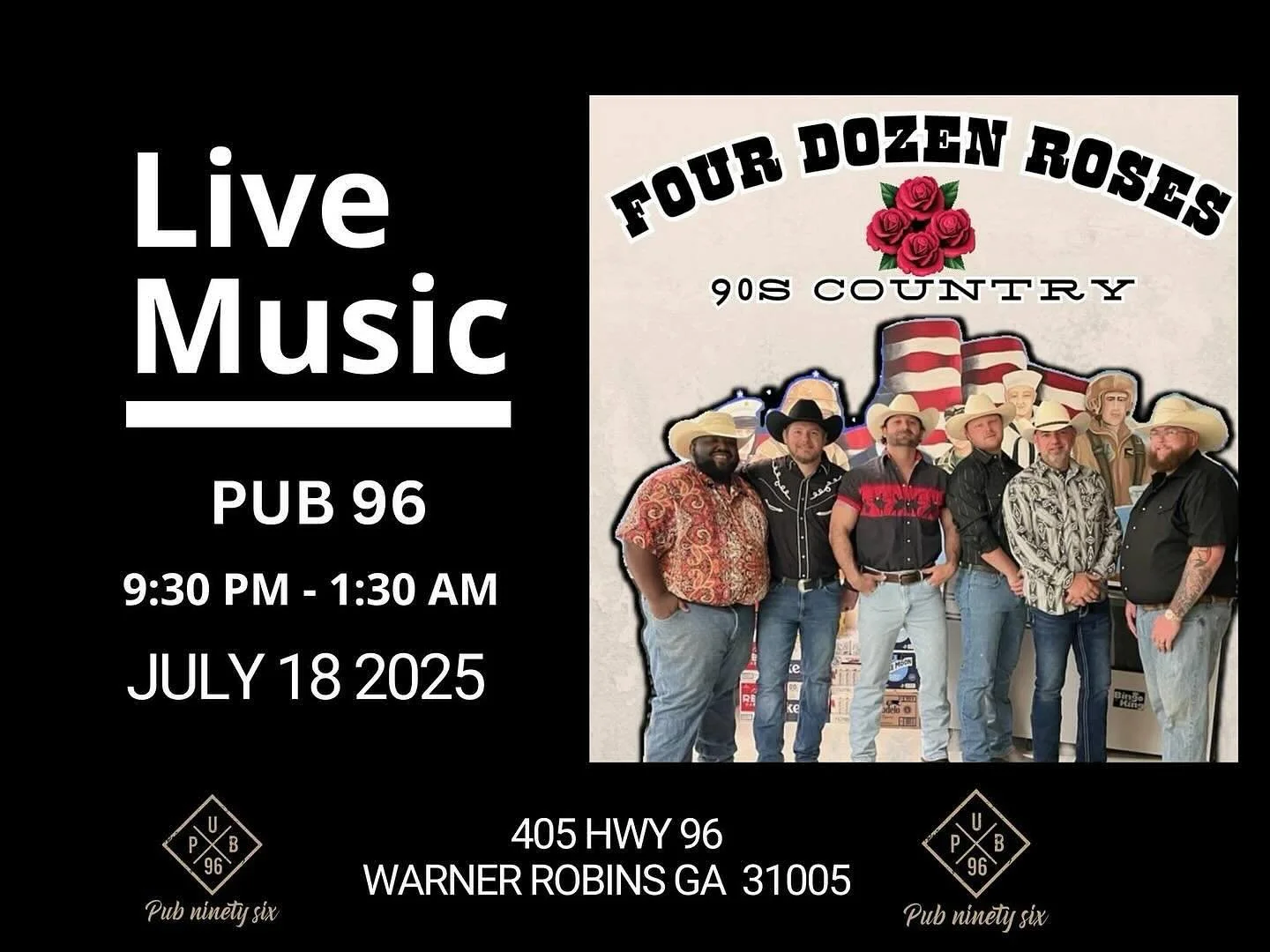 It&rsquo;s on tonight come see us at Pub 96 ALL 90s COUNTRY ALL NIGHT !!!!!