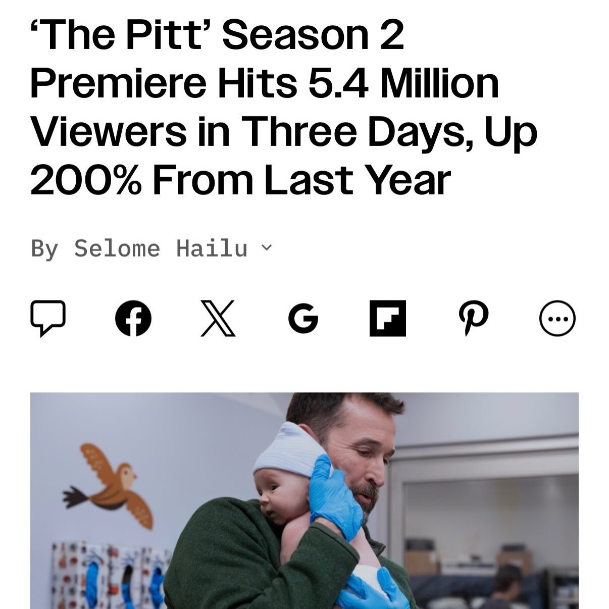 I know that&rsquo;s right!! 😎🥳👏🏼👏🏼👏🏼 can&rsquo;t wait for so much more to come for the show!!

Article By: Variety

#thepitt #warnerbrothersstudios #hbomax