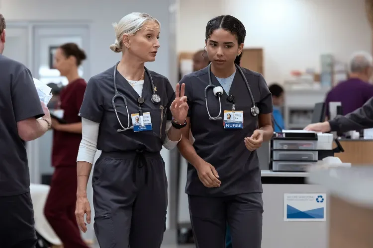 The Pitt’s Katherine LaNasa Says Nurse Dana’s Protectiveness Over Emma Is to ‘Make Up for the Punch’