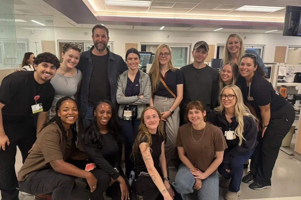Cast visit hospital in Burbank