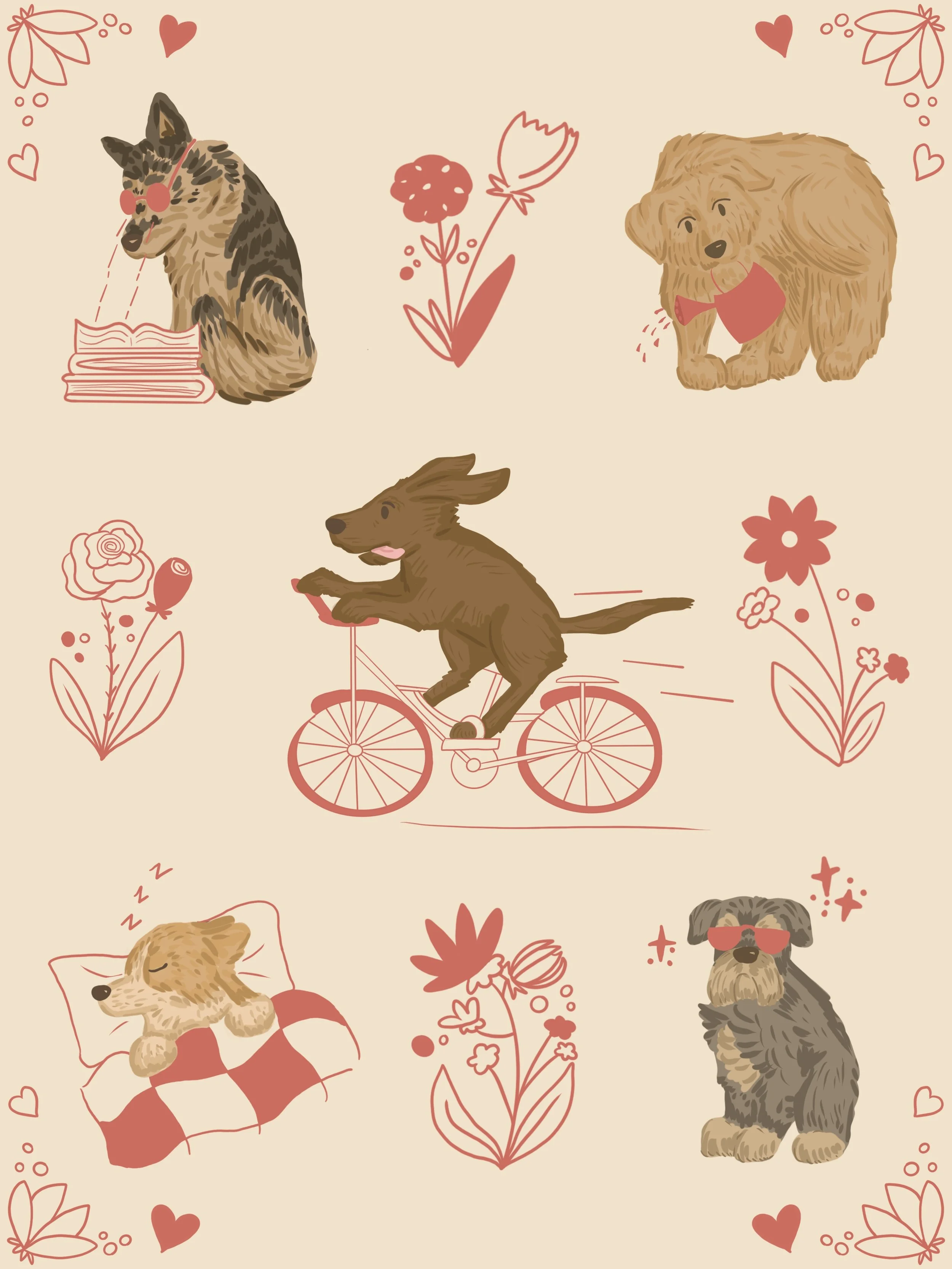 Daily Dog Activities.
Digital Illustration - 2026