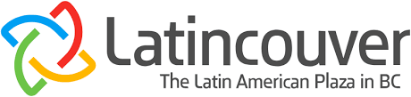 Logo for Latinouever with tagline 'The Latin American Plaza in BC'