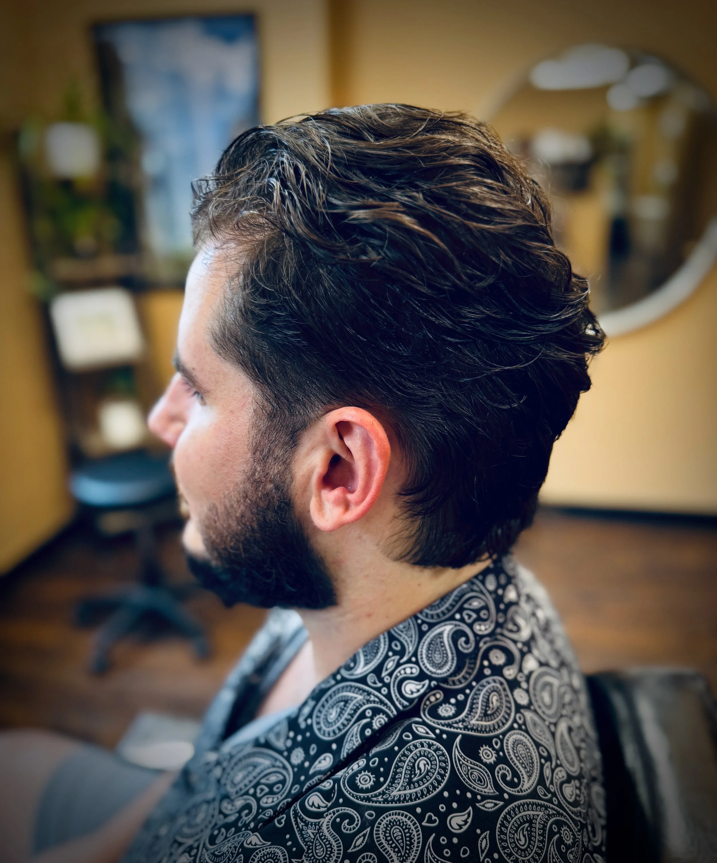 men's short length scissor cut