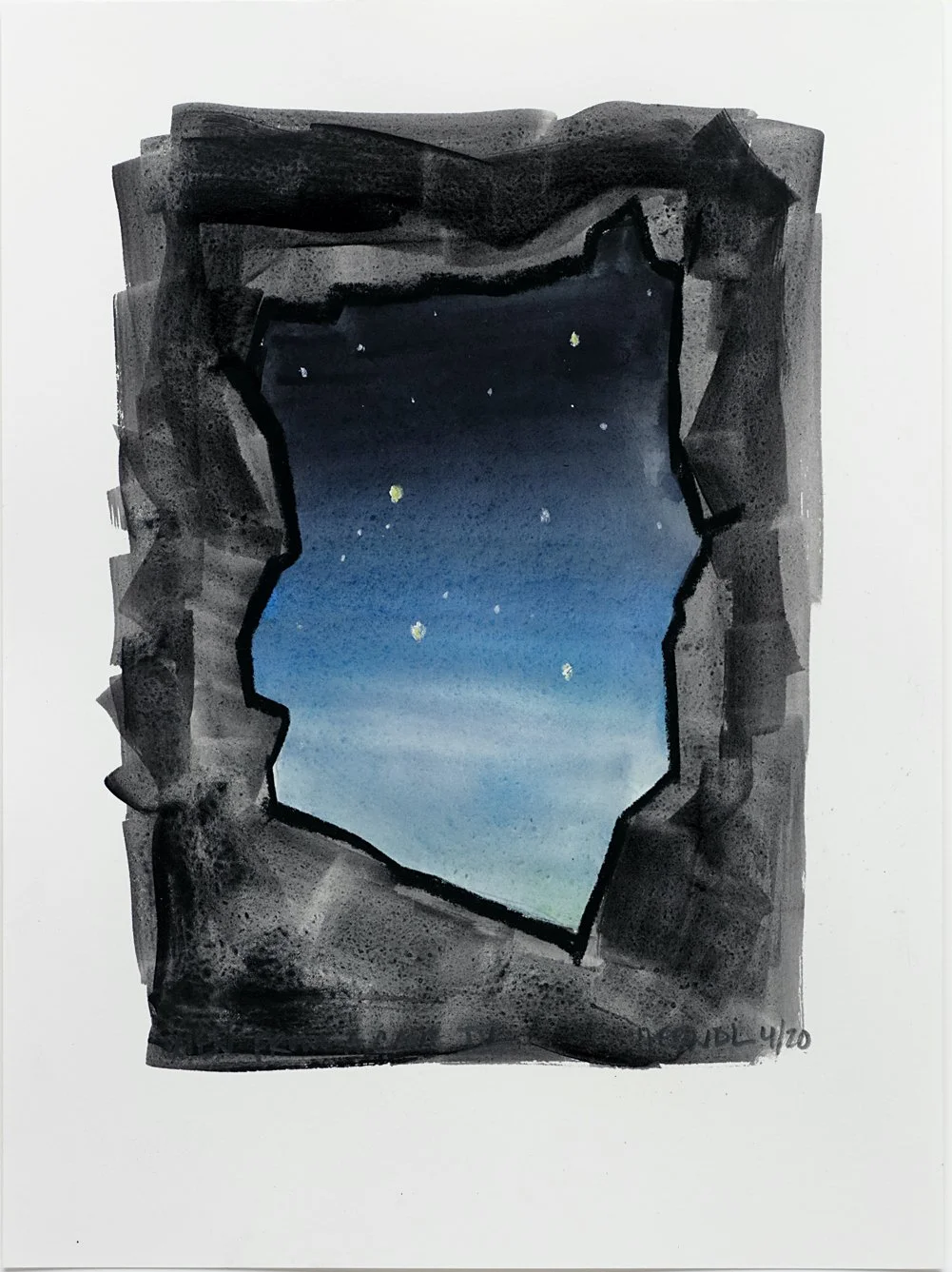 01 View From a Cave, Alison Commsion. 2021. Watercolour 12x9 inches.jpeg