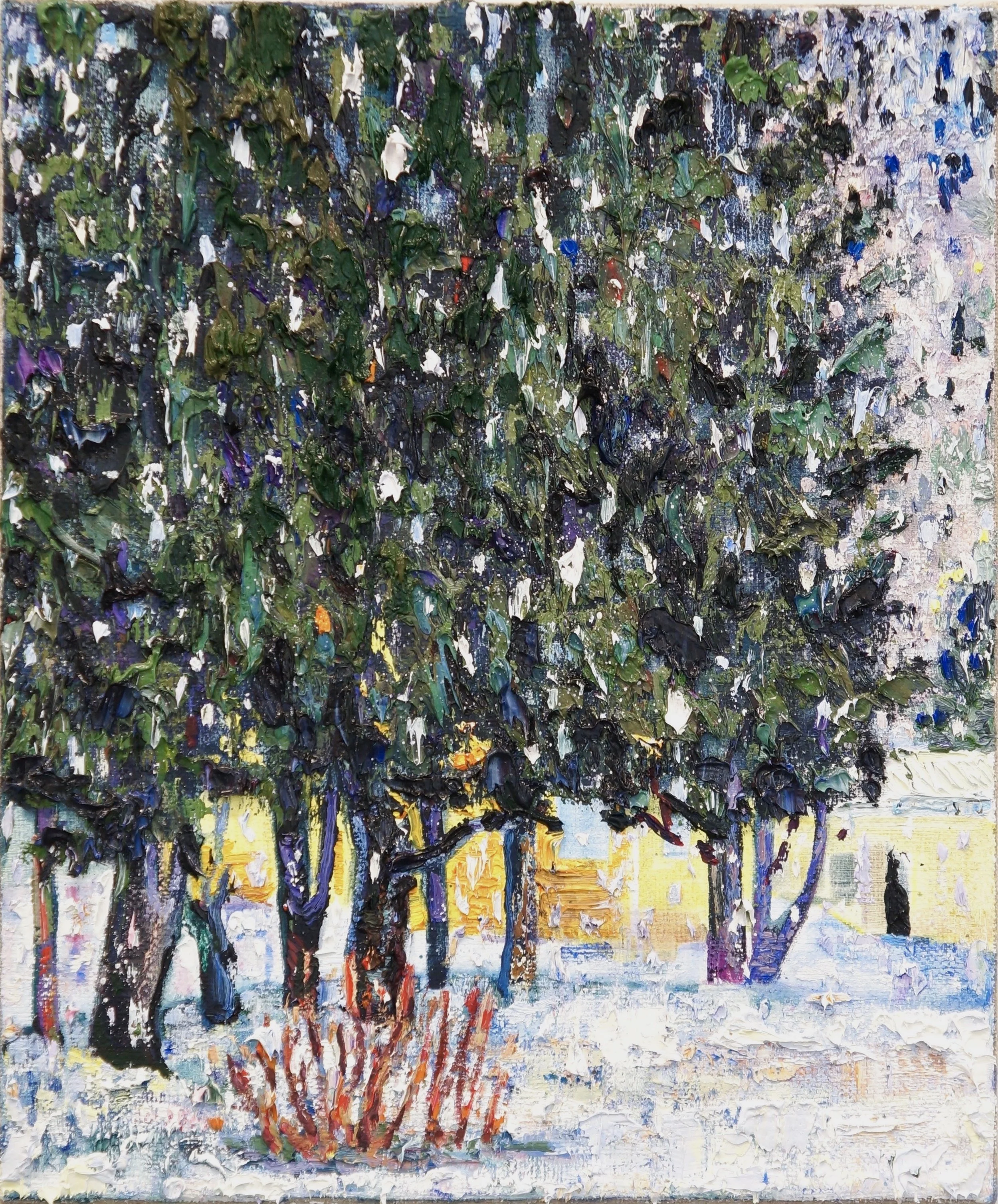 Heavy Hedge
Oil on linen
12x10 inches
Vermont